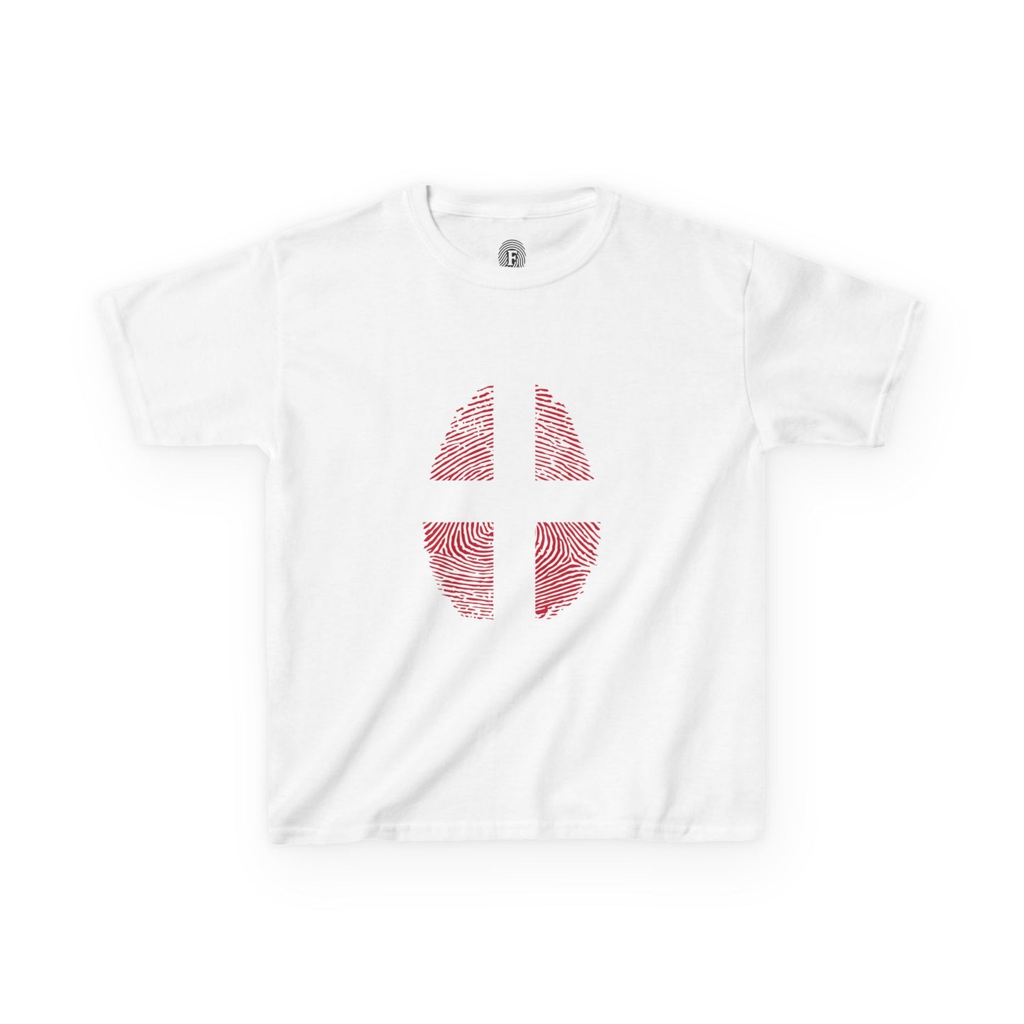 DENMARK Fingerprint flag Soccer World Cup Fan T-Shirt (KIDS - UNISEX)