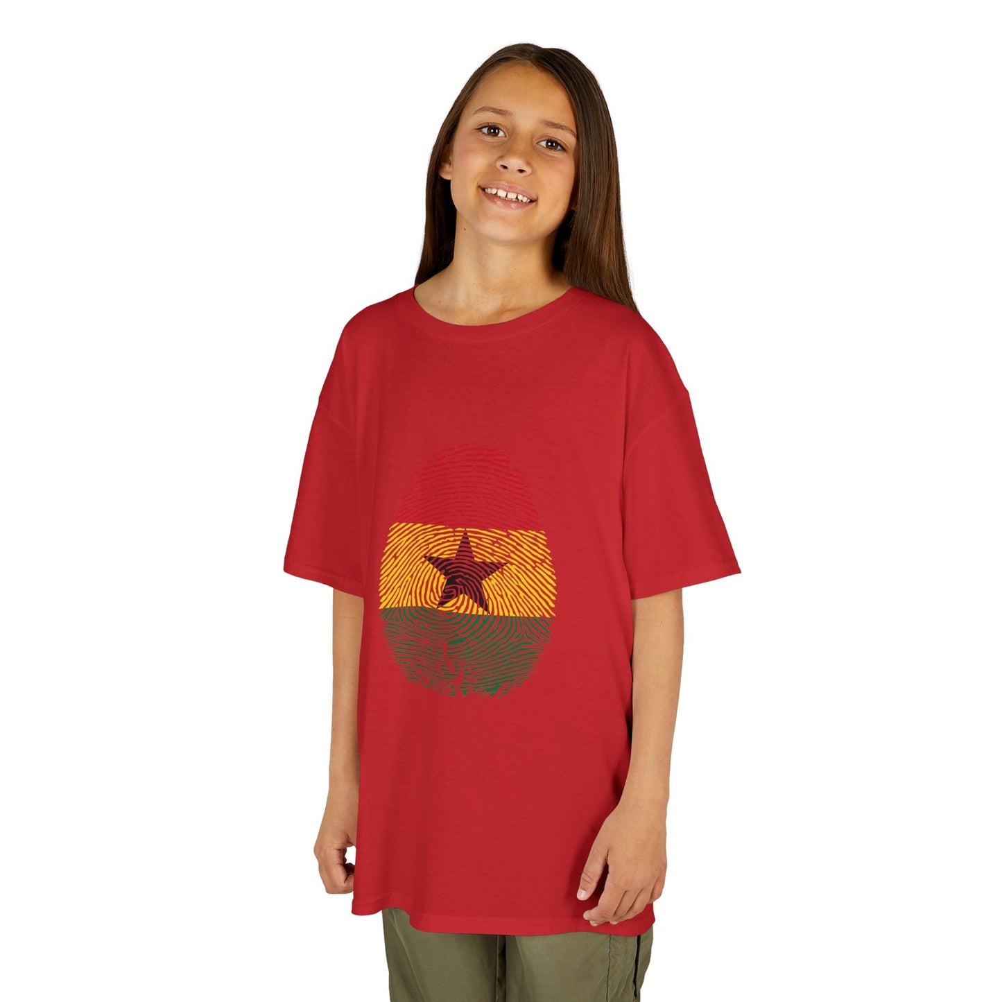 GHANA Fingerprint flag Soccer World Cup Fan T-Shirt (KIDS - UNISEX)