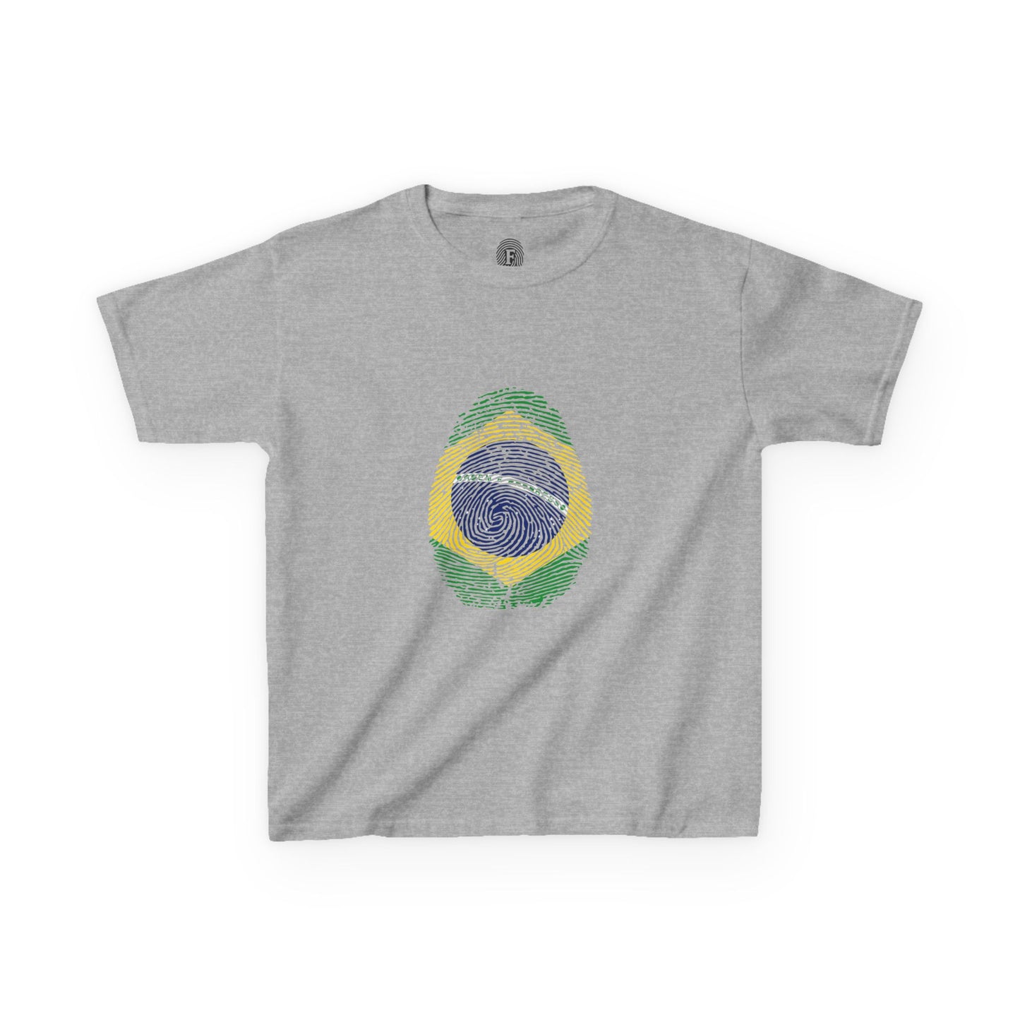 BRAZIL Fingerprint flag Soccer World Cup Fan T-Shirt (KIDS - UNISEX)