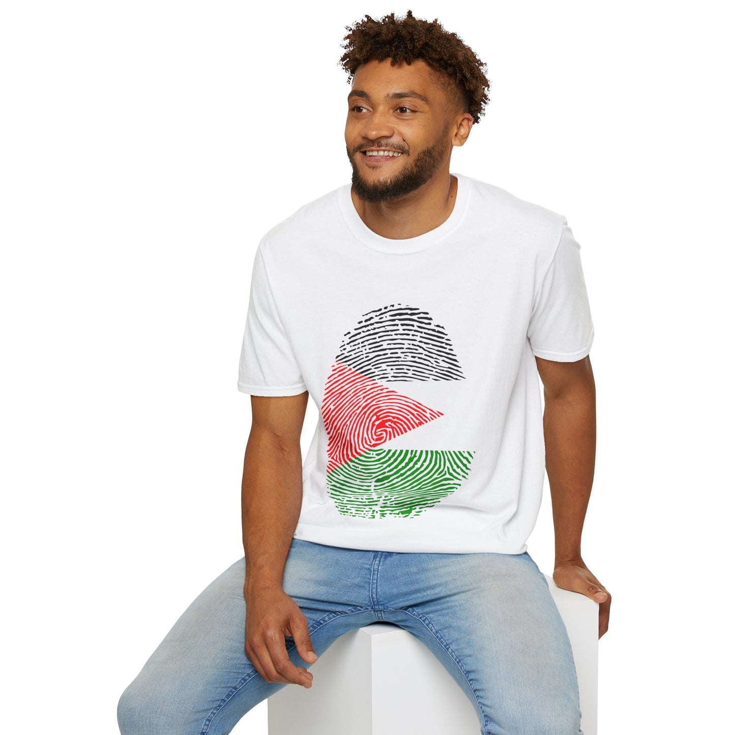 PALESTINE Fingerprint flag Soccer World Cup Fan T-Shirt (MEN)