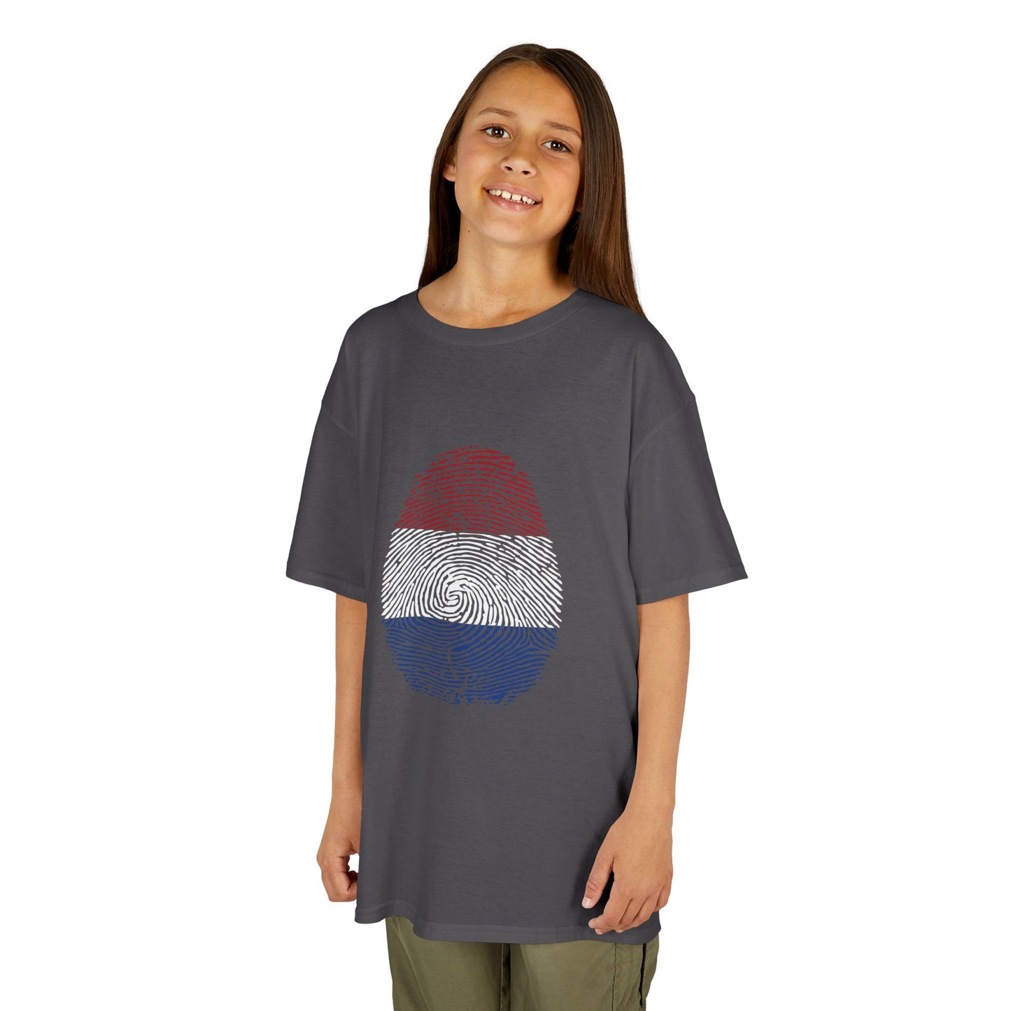 NETHERLAND Fingerprint flag Soccer World Cup Fan T-Shirt (KIDS - UNISEX)