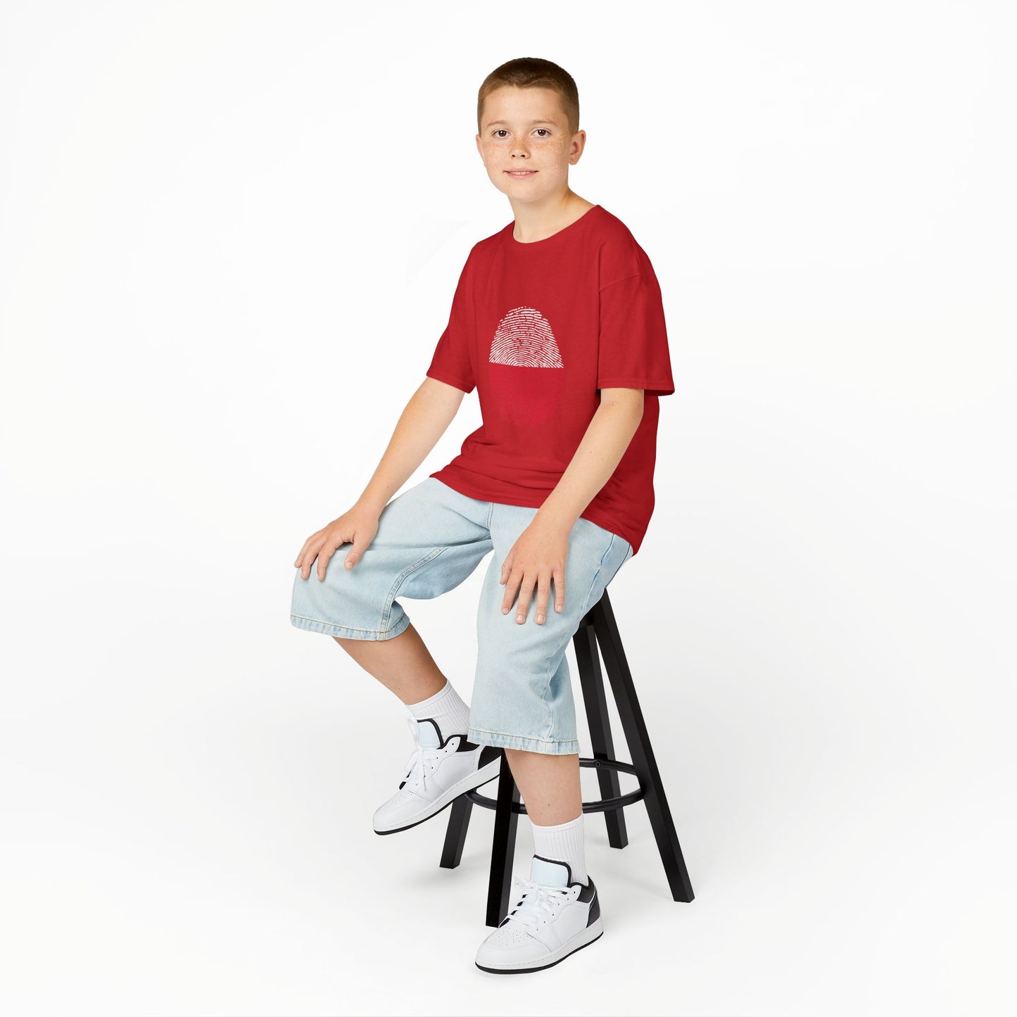 POLAND Fingerprint flag Soccer World Cup Fan T-Shirt (KIDS - UNISEX)