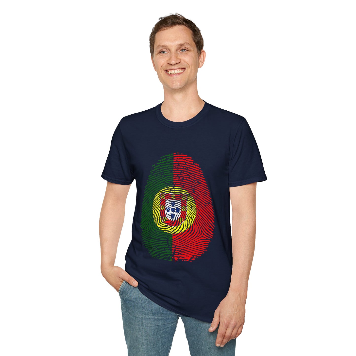 PORTUGAL Fingerprint flag Soccer World Cup Fan T-Shirt (MEN)