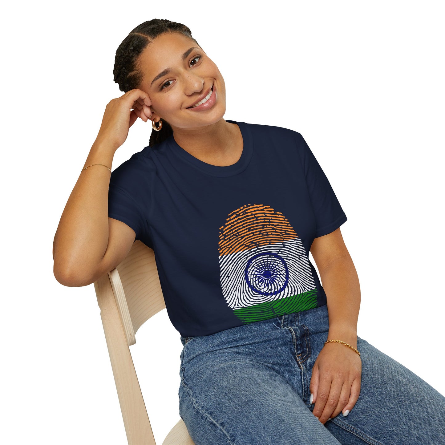 INDIA Fingerprint flag Soccer World Cup Fan T-Shirt (WOMEN)