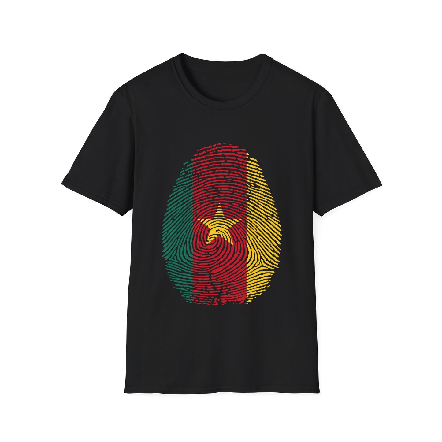 CAMEROON Fingerprint flag Soccer World Cup Fan T-Shirt (WOMEN)