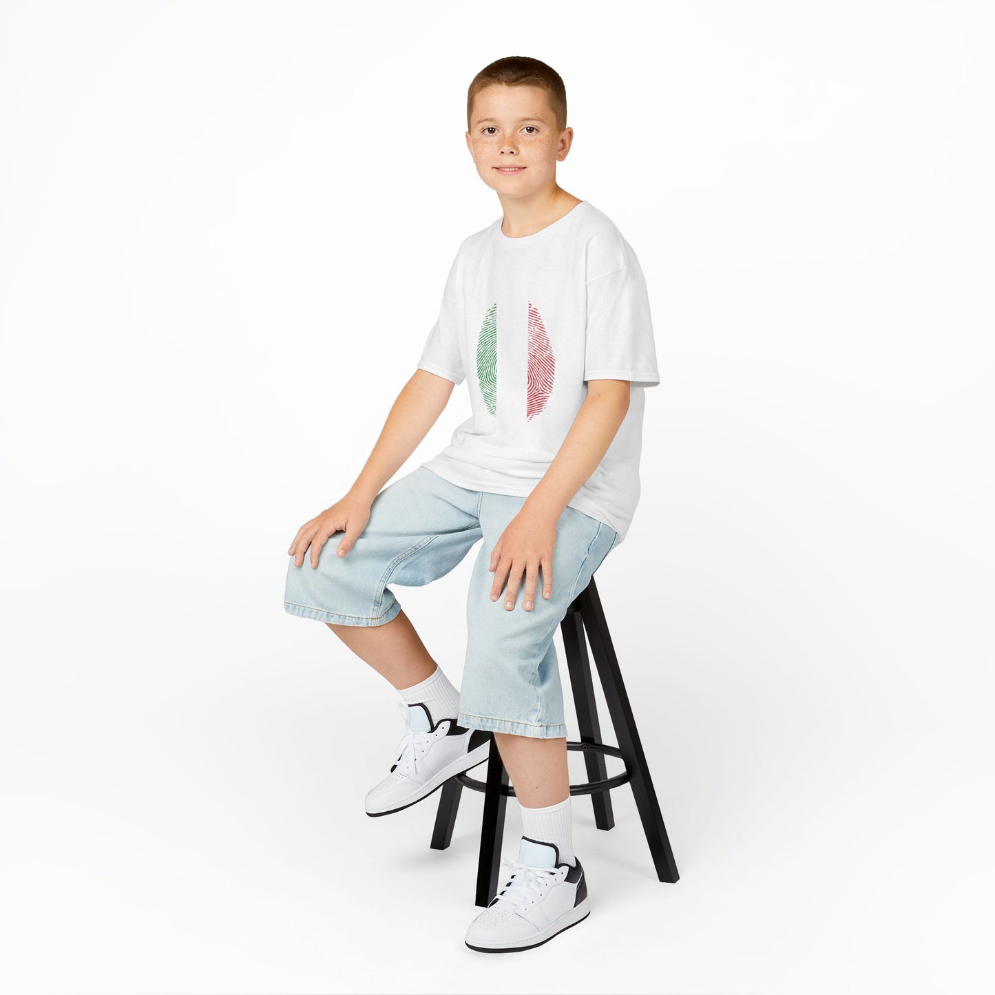 ITALY Fingerprint flag Soccer World Cup Fan T-Shirt (KIDS - UNISEX)