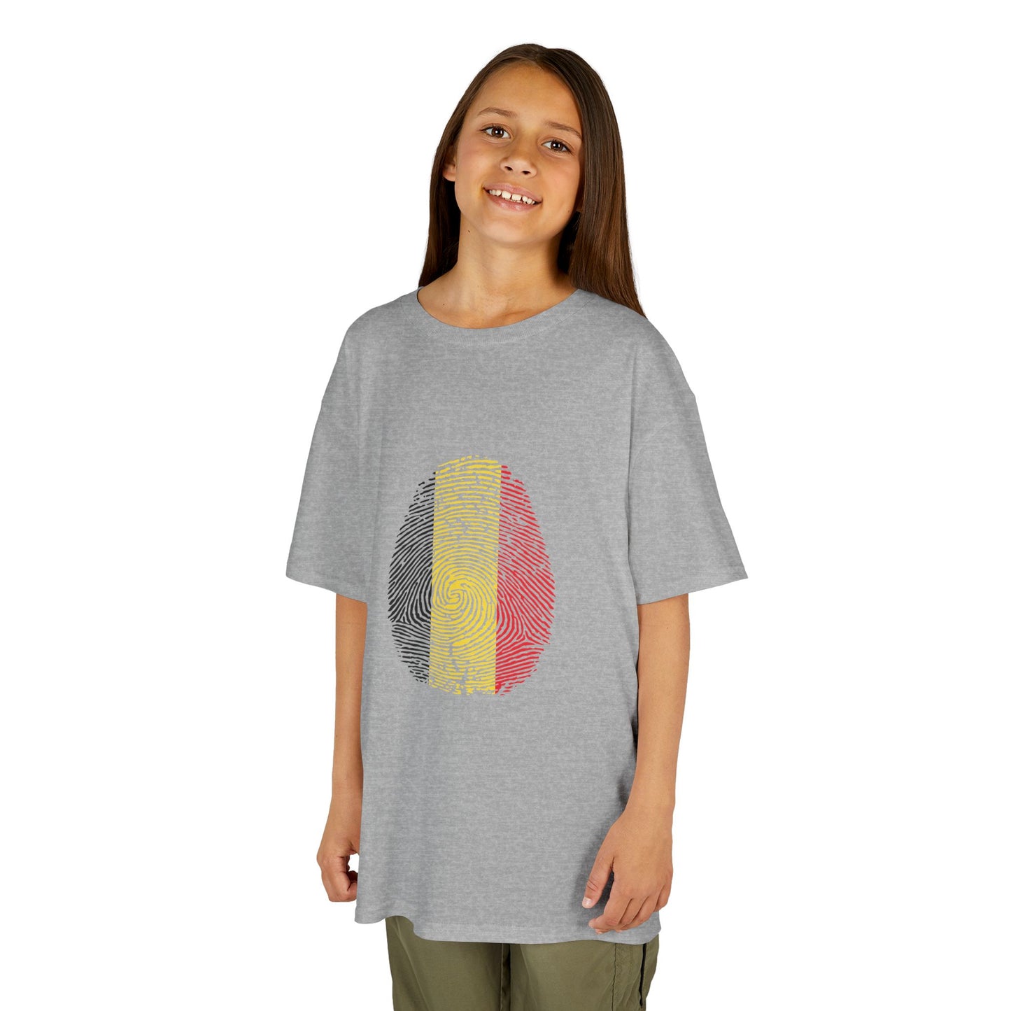 BELGIUM Fingerprint flag Soccer World Cup Fan T-Shirt (KIDS - UNISEX)