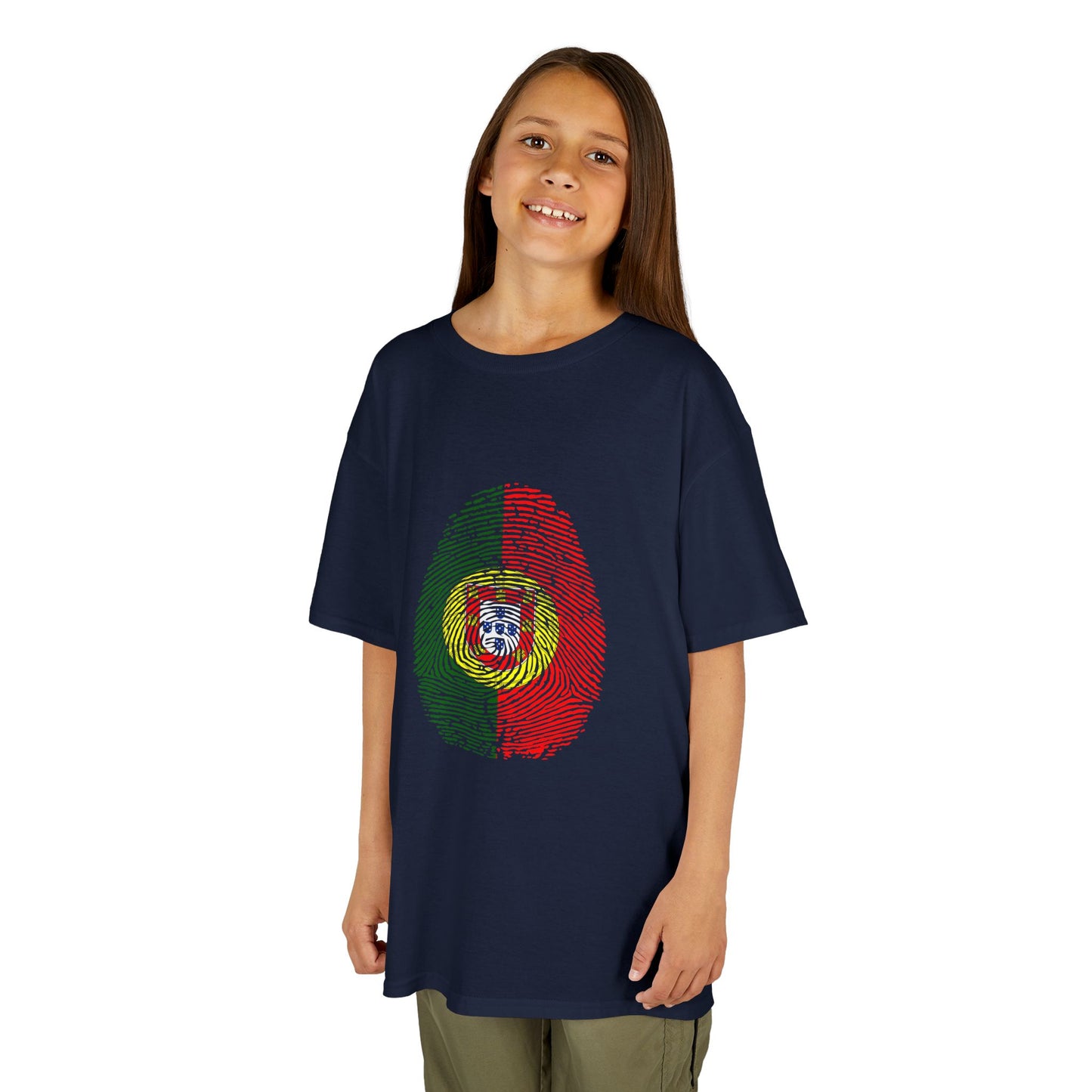 PORTUGAL Fingerprint flag Soccer World Cup Fan T-Shirt (KIDS - UNISEX)