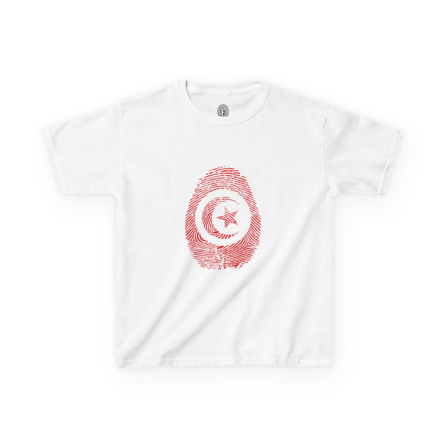 TUNISIA Fingerprint flag Soccer World Cup Fan T-Shirt (KIDS - UNISEX)