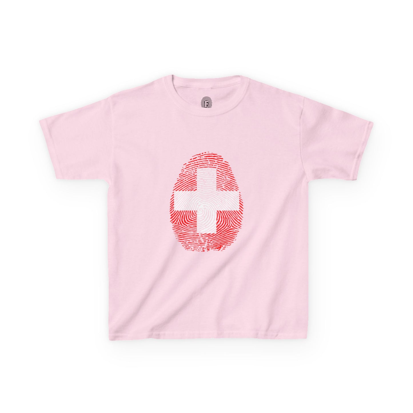 SWITZERLAND Fingerprint flag Soccer World Cup Fan T-Shirt (KIDS - UNISEX)