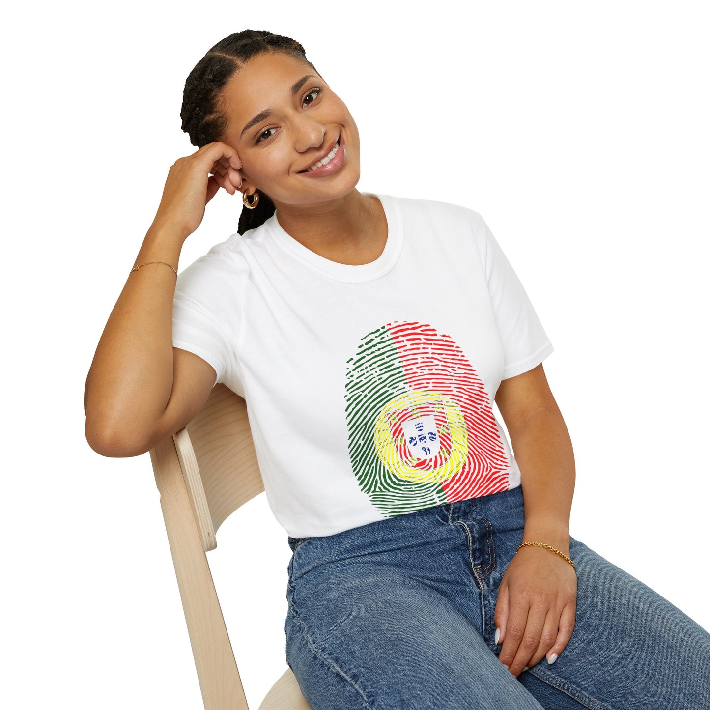 PORTUGAL Fingerprint flag Soccer World Cup Fan T-Shirt (WOMEN)
