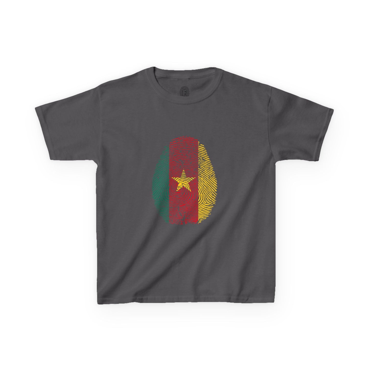 CAMEROON Fingerprint flag Soccer World Cup Fan T-Shirt (KIDS - UNISEX)