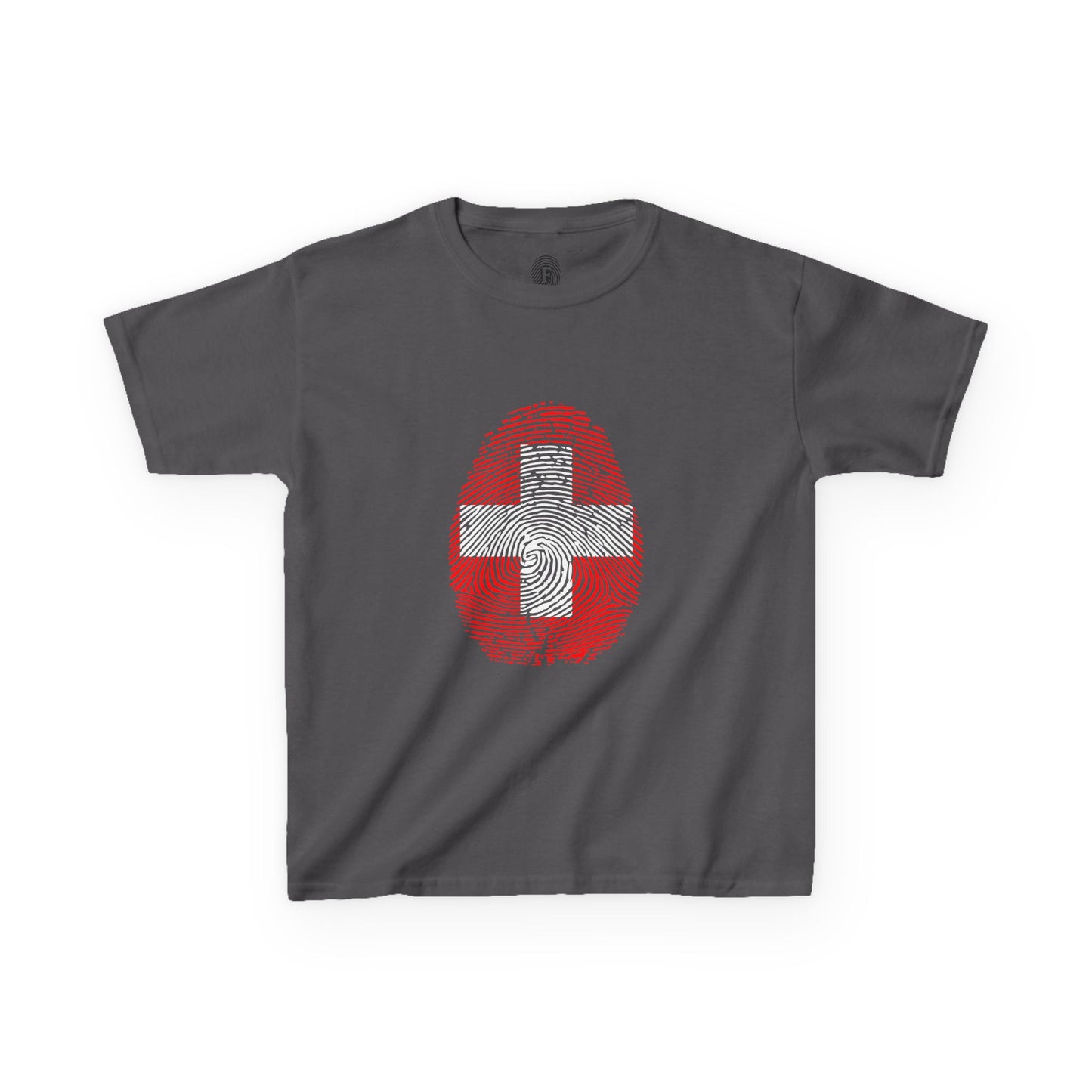 SWITZERLAND Fingerprint flag Soccer World Cup Fan T-Shirt (KIDS - UNISEX)