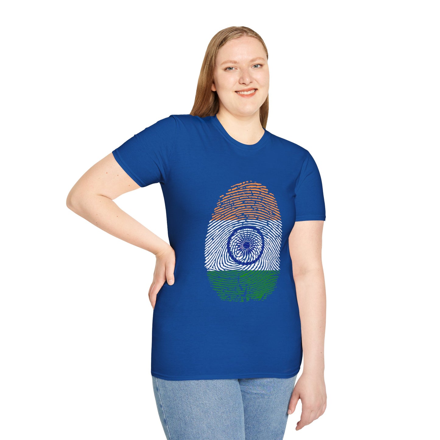 INDIA Fingerprint flag Soccer World Cup Fan T-Shirt (WOMEN)