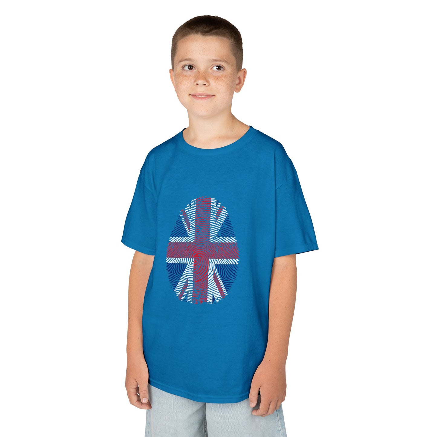 UK Fingerprint flag Soccer World Cup Fan T-Shirt (KIDS - UNISEX)