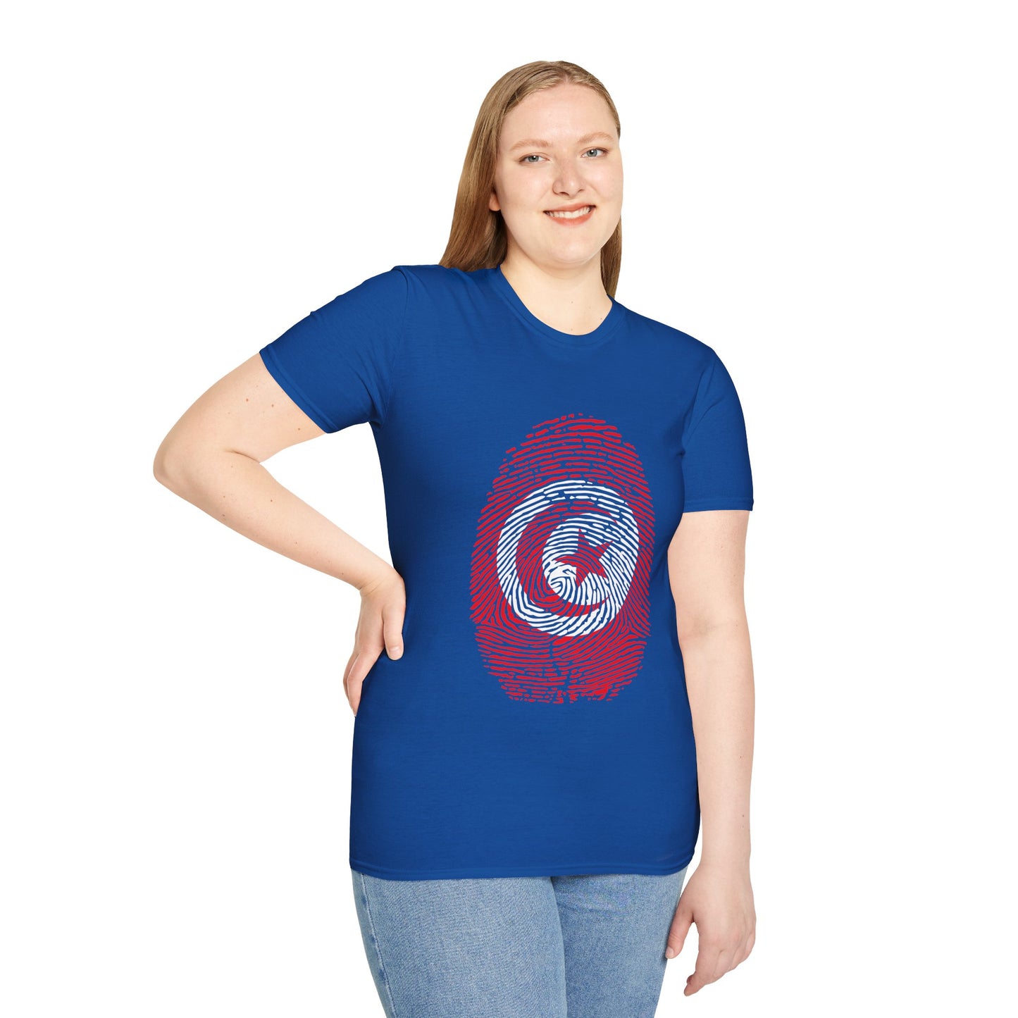 TUNISIA Fingerprint flag Soccer World Cup Fan T-Shirt (WOMEN)