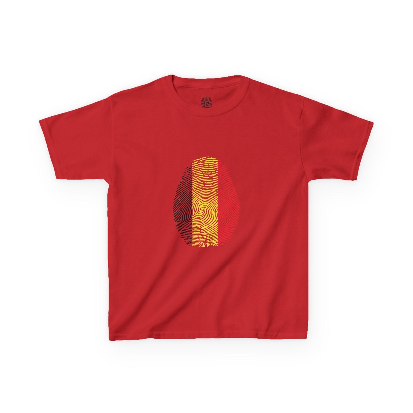 BELGIUM Fingerprint flag Soccer World Cup Fan T-Shirt (KIDS - UNISEX)