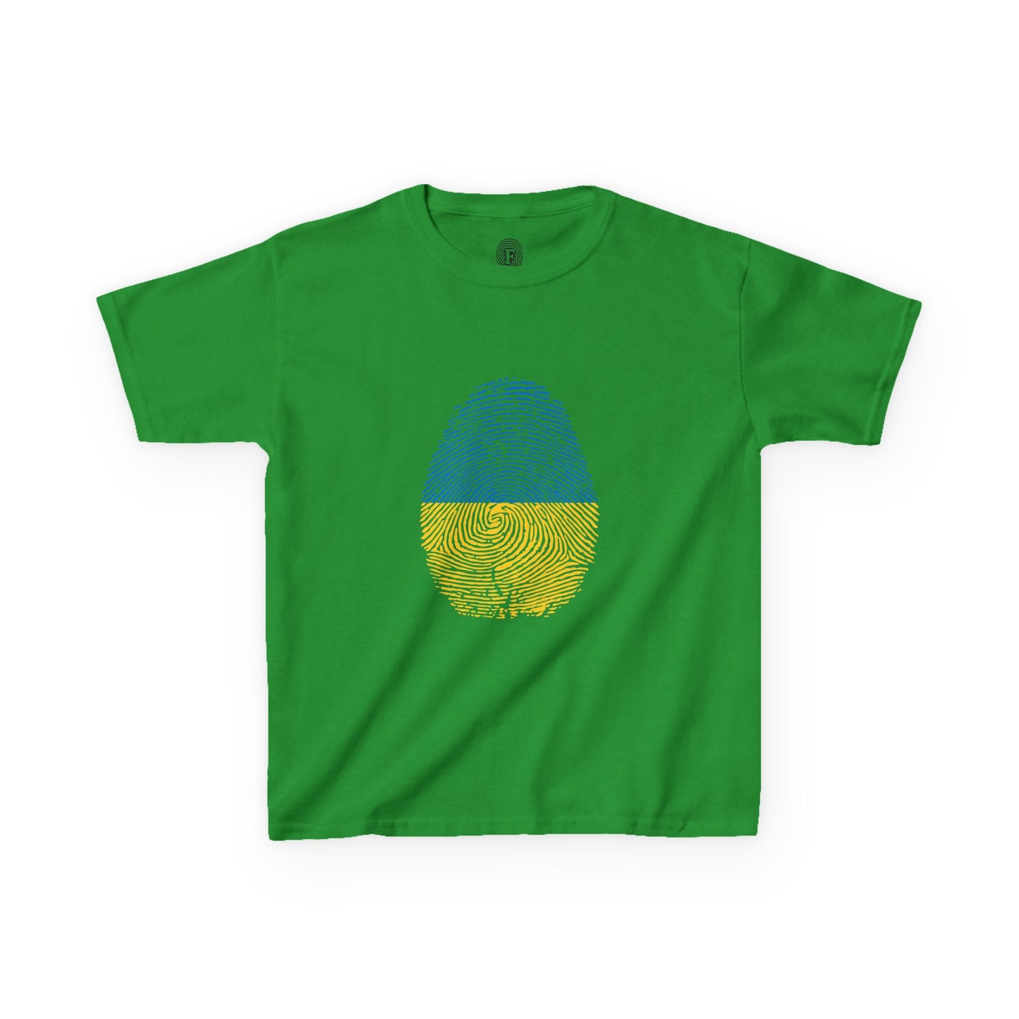 UKRAINE Fingerprint flag Soccer World Cup Fan T-Shirt (KIDS - UNISEX)