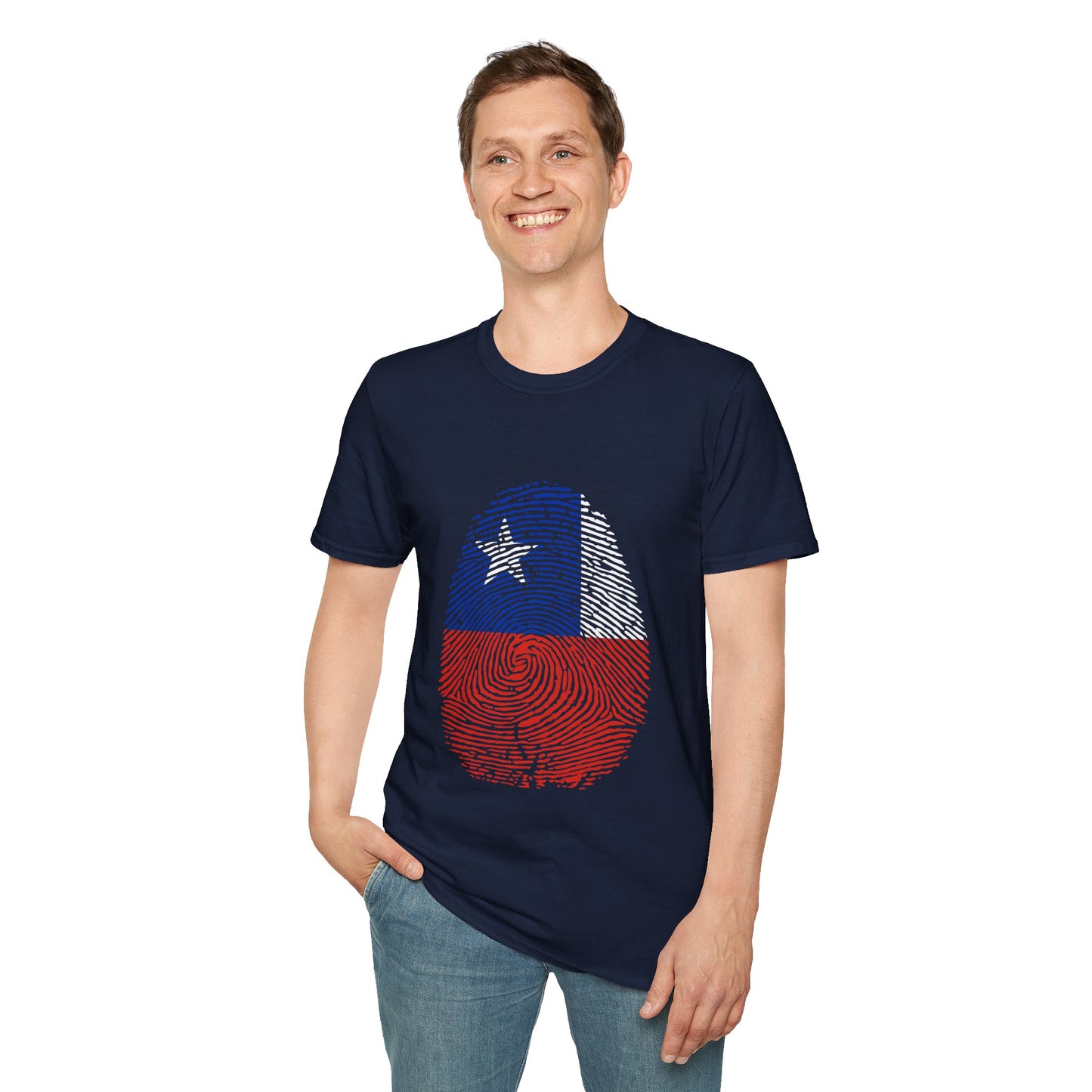 CHILE Fingerprint flag Soccer World Cup Fan T-Shirt (MEN)