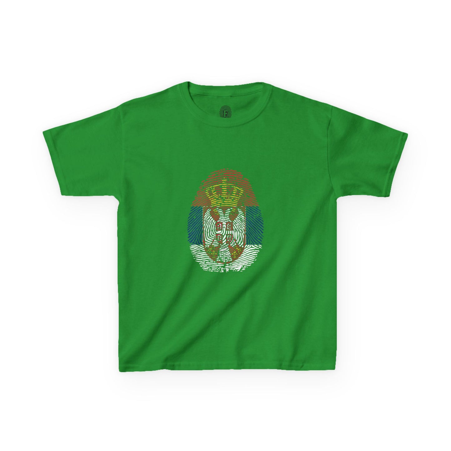 SERBIA Fingerprint flag Soccer World Cup Fan T-Shirt (KIDS - UNISEX)
