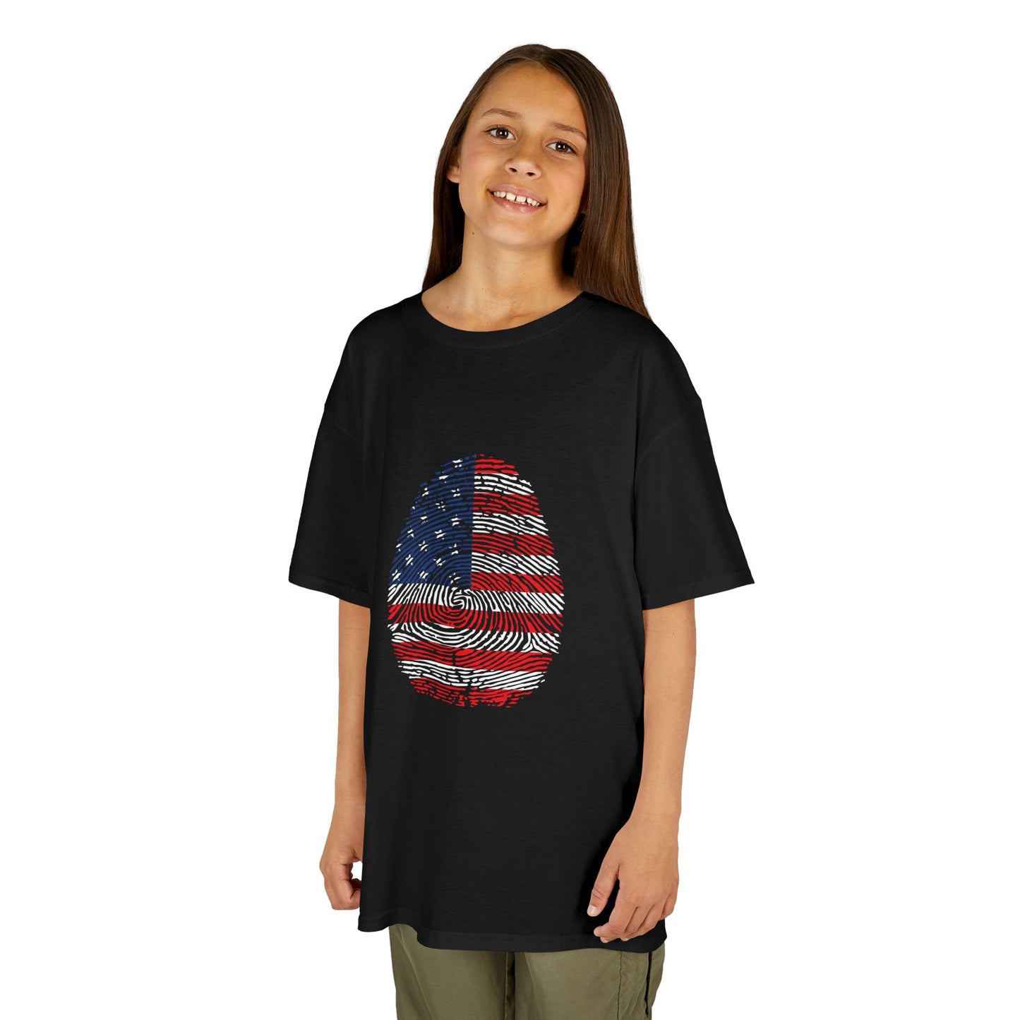 USA Fingerprint flag Soccer World Cup Fan T-Shirt (KIDS - UNISEX)