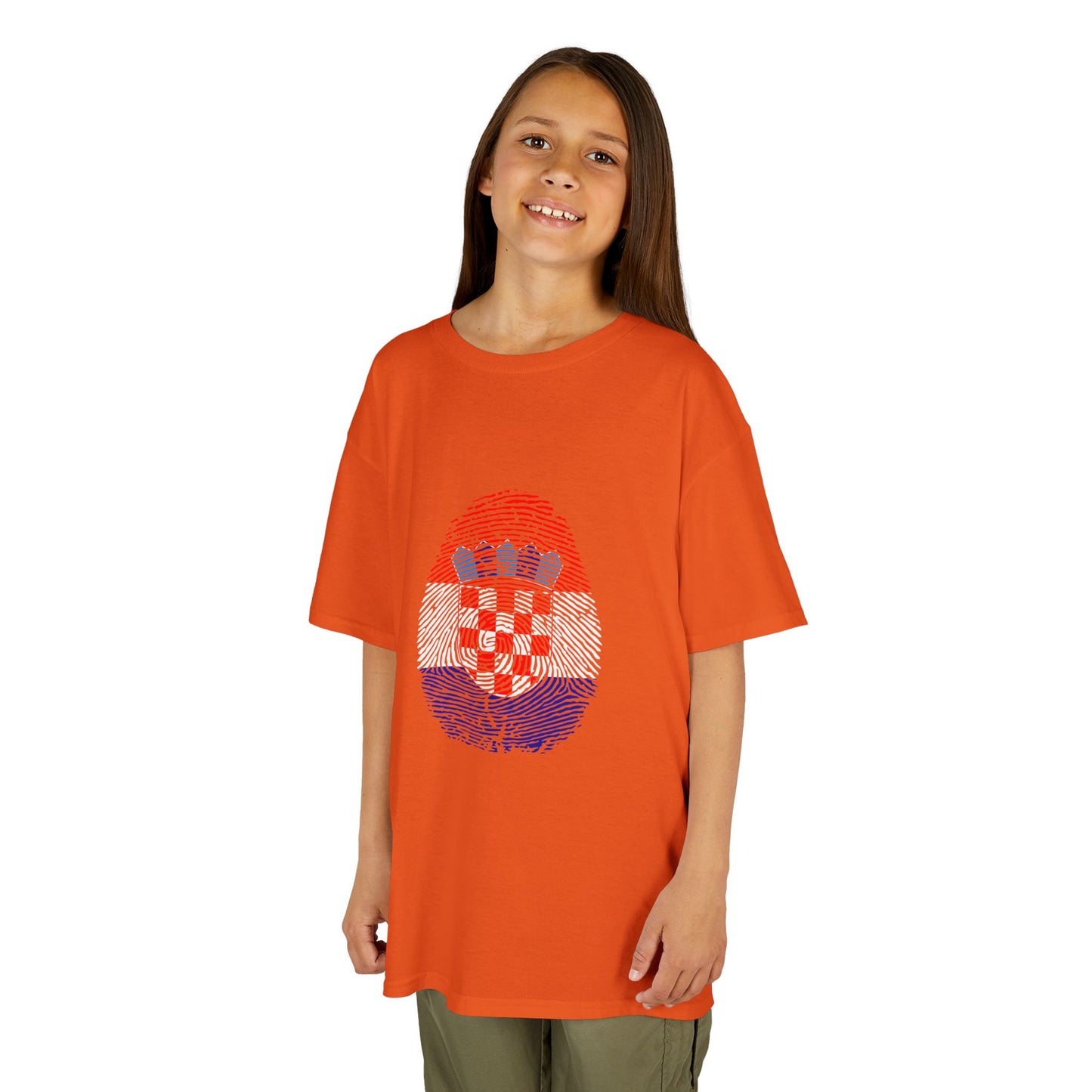 CROATIA Fingerprint flag Soccer World Cup Fan T-Shirt (KIDS - UNISEX)