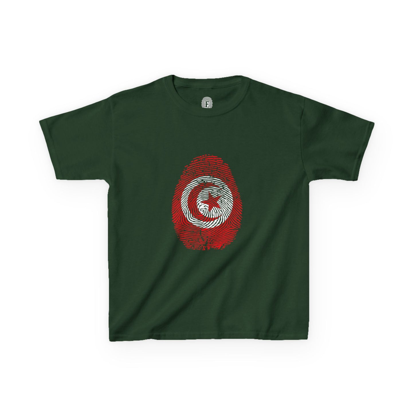 TUNISIA Fingerprint flag Soccer World Cup Fan T-Shirt (KIDS - UNISEX)