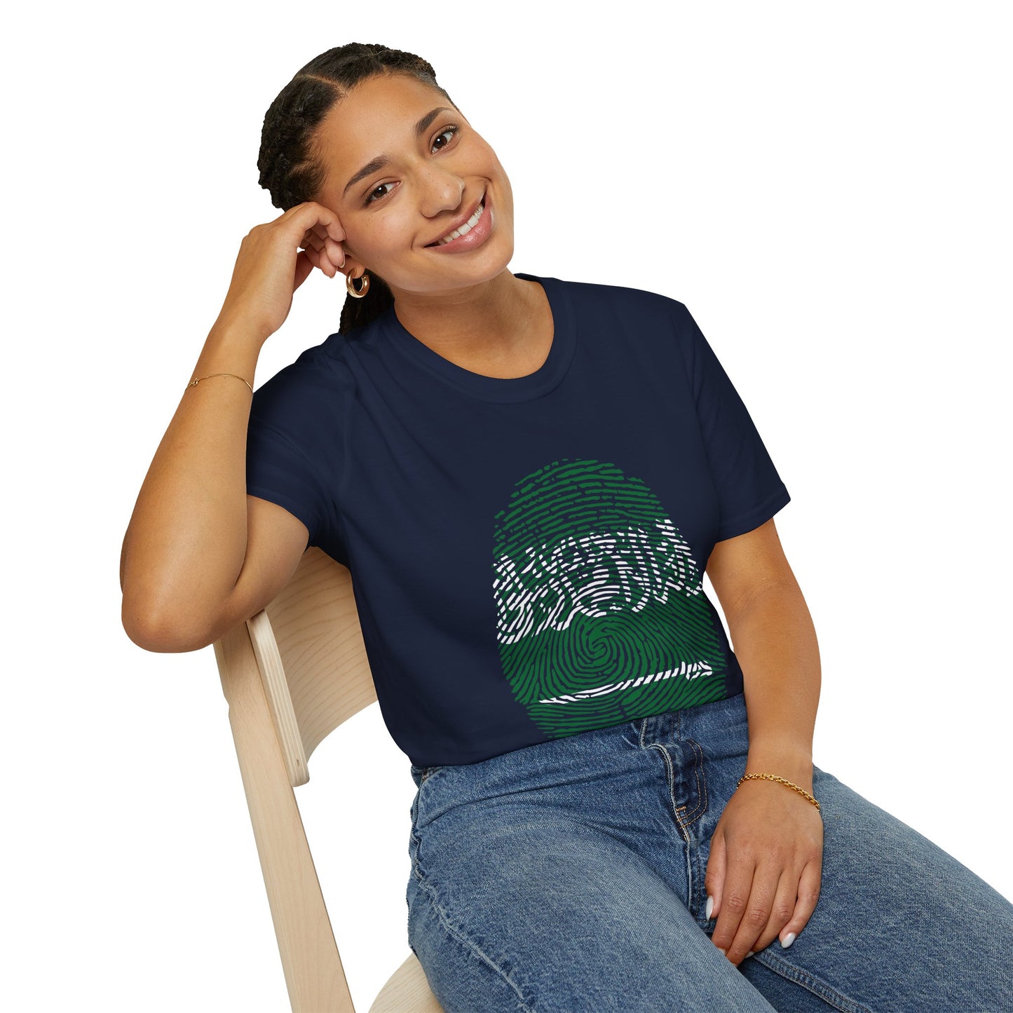 SAUDI ARABIA Fingerprint flag Soccer World Cup Fan T-Shirt (WOMEN)