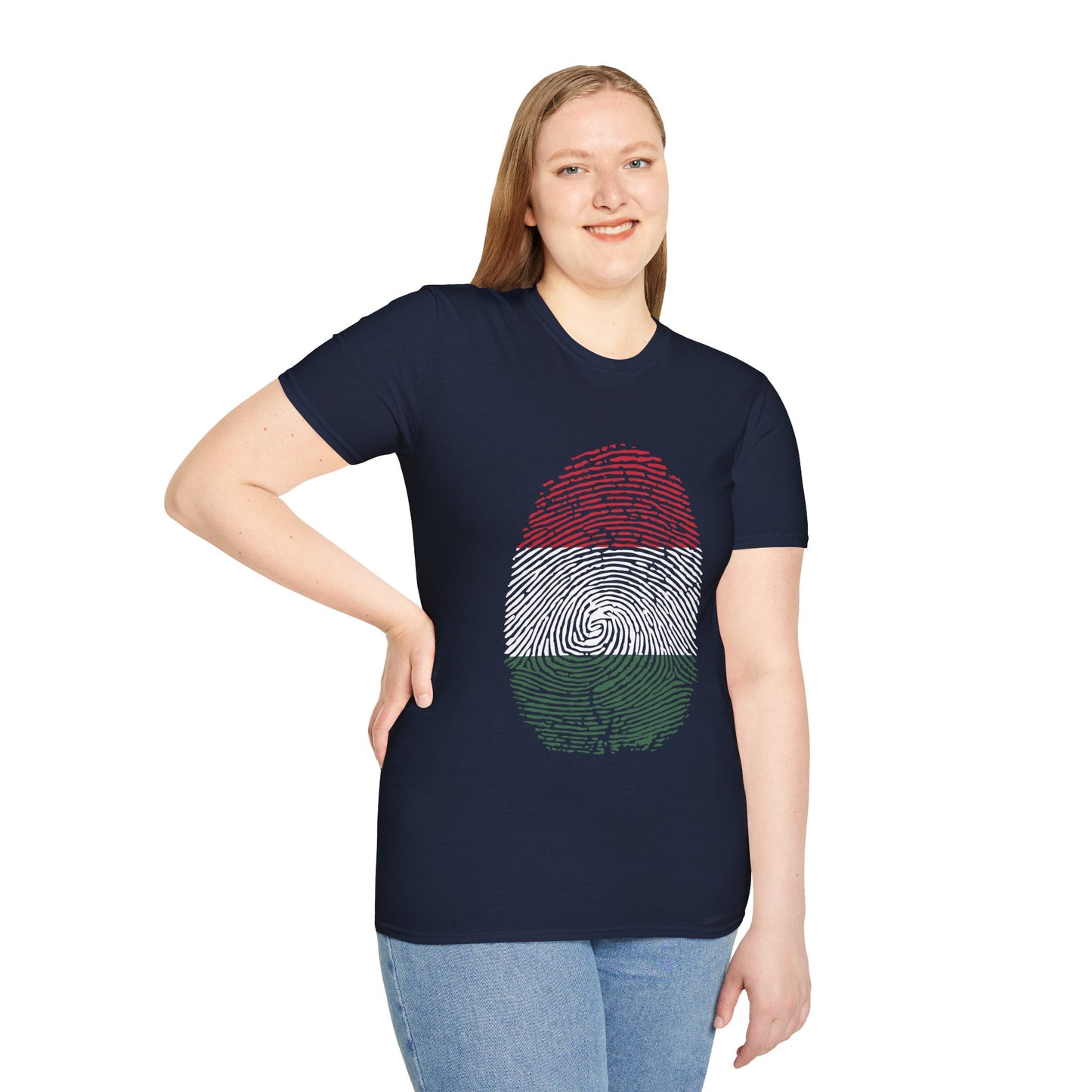 HUNGARY Fingerprint flag Soccer World Cup Fan T-Shirt (WOMEN)