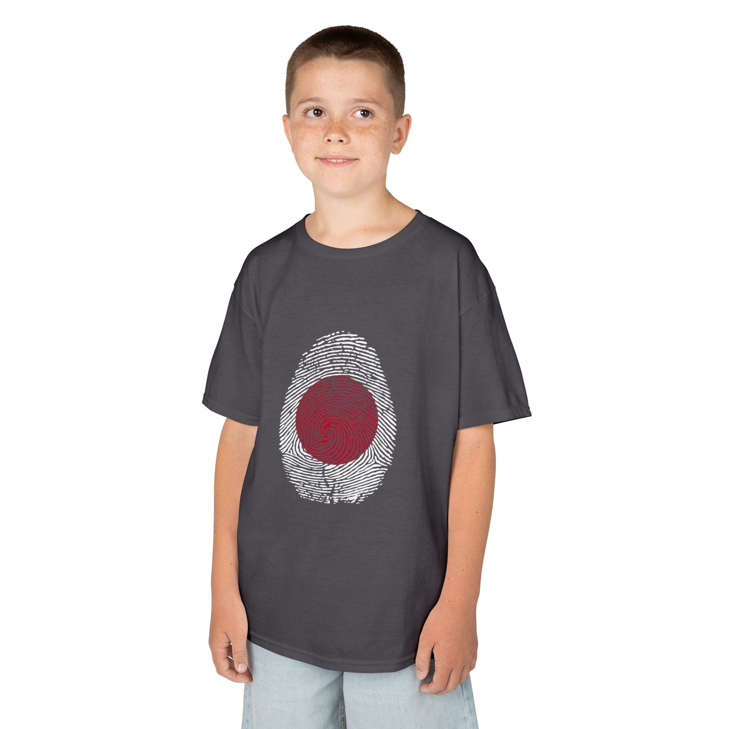 JAPAN Fingerprint flag Soccer World Cup Fan T-Shirt (KIDS - UNISEX)