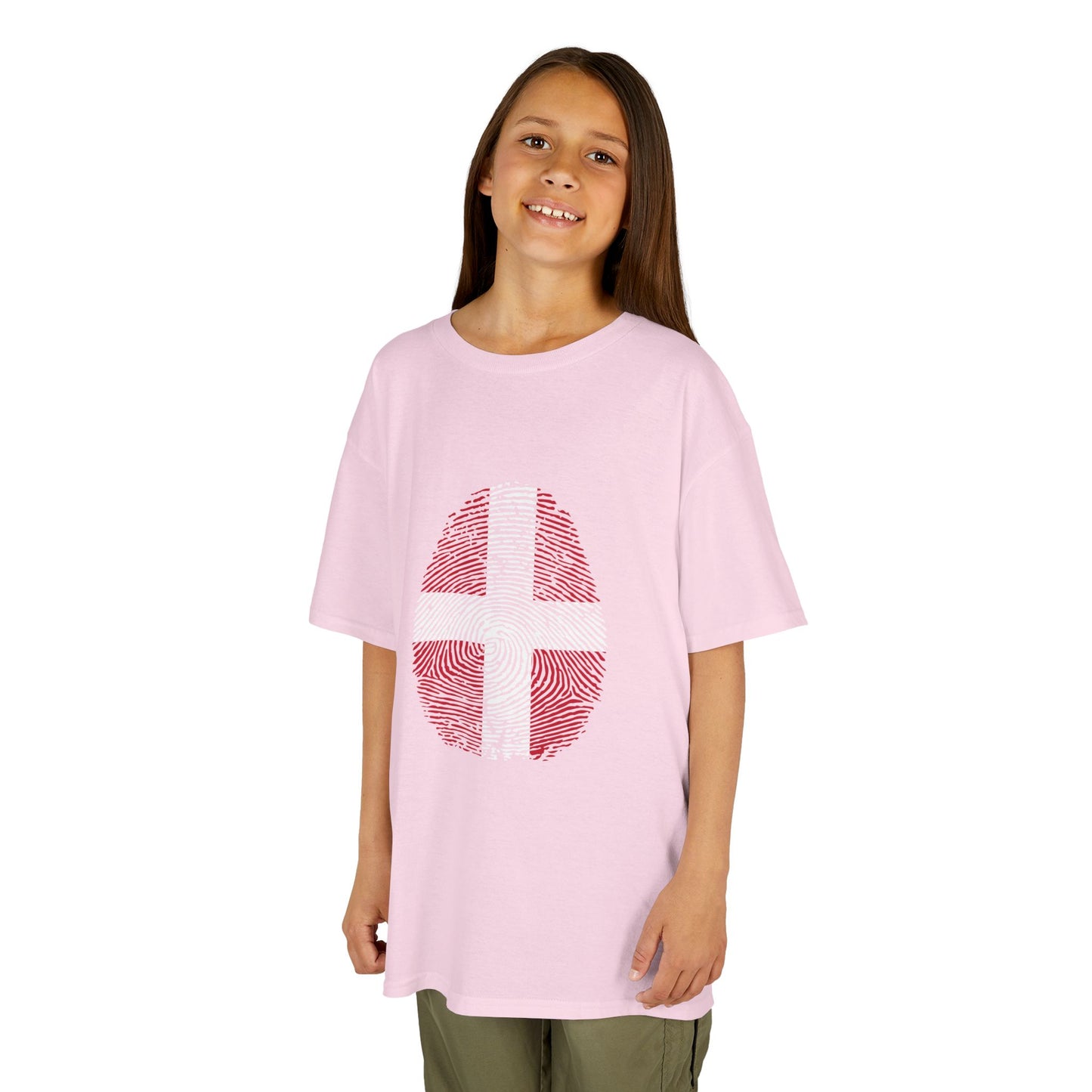 DENMARK Fingerprint flag Soccer World Cup Fan T-Shirt (KIDS - UNISEX)
