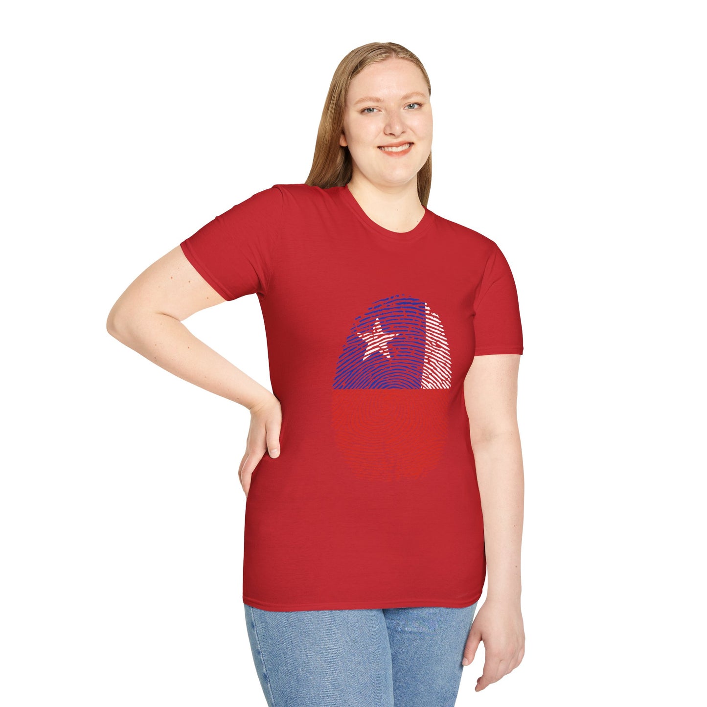 CHILE Fingerprint flag Soccer World Cup Fan T-Shirt (WOMEN)