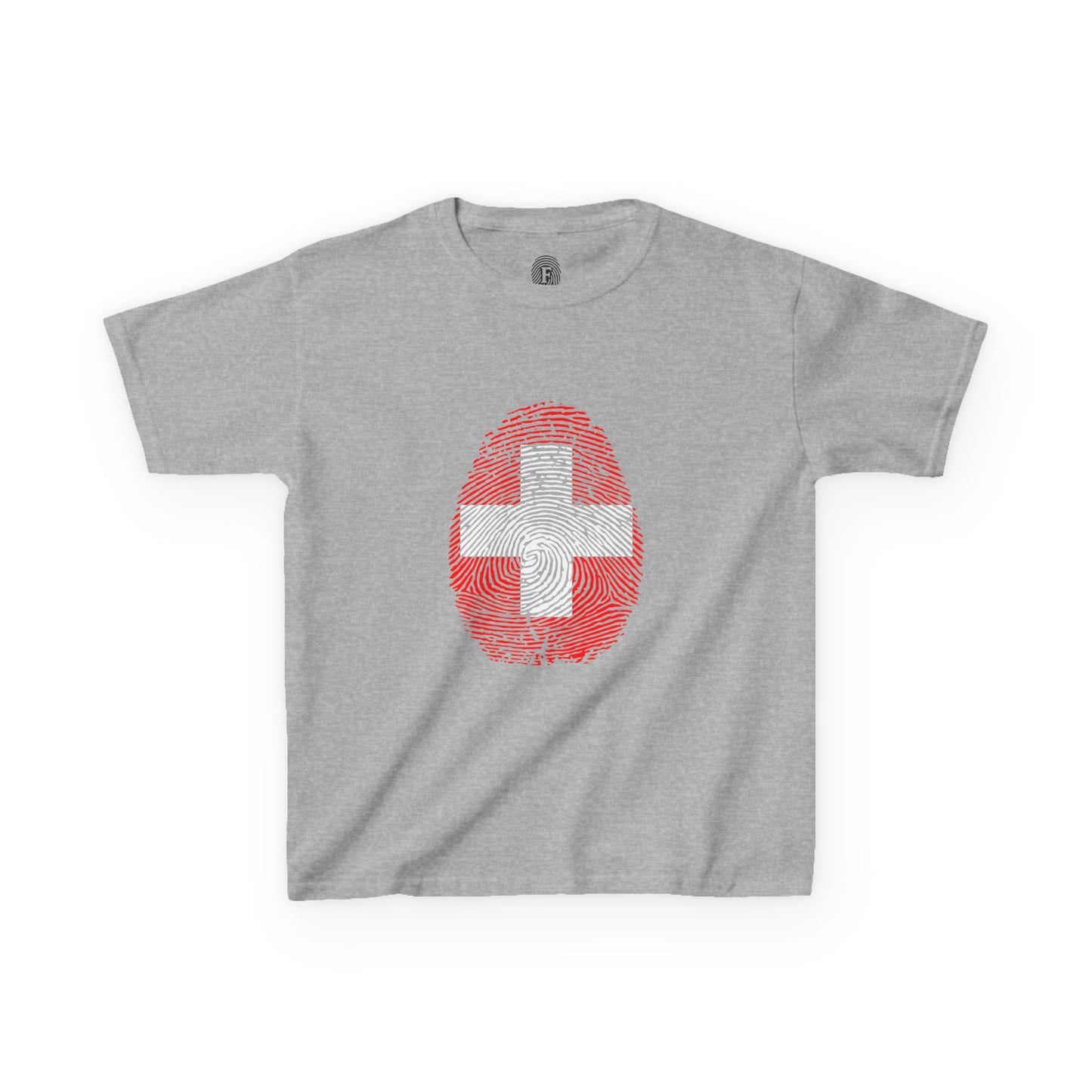 SWITZERLAND Fingerprint flag Soccer World Cup Fan T-Shirt (KIDS - UNISEX)