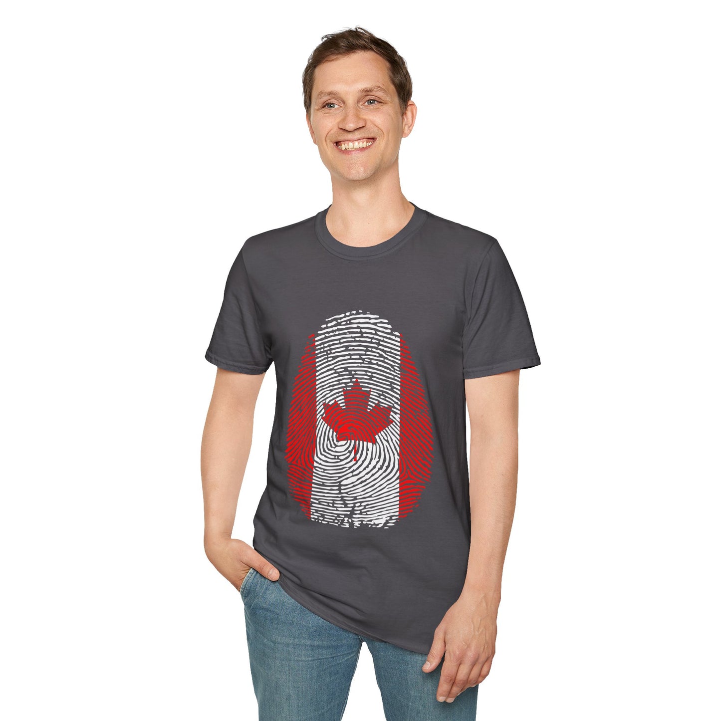 CANADA Fingerprint flag Soccer World Cup Fan T-Shirt (MEN)