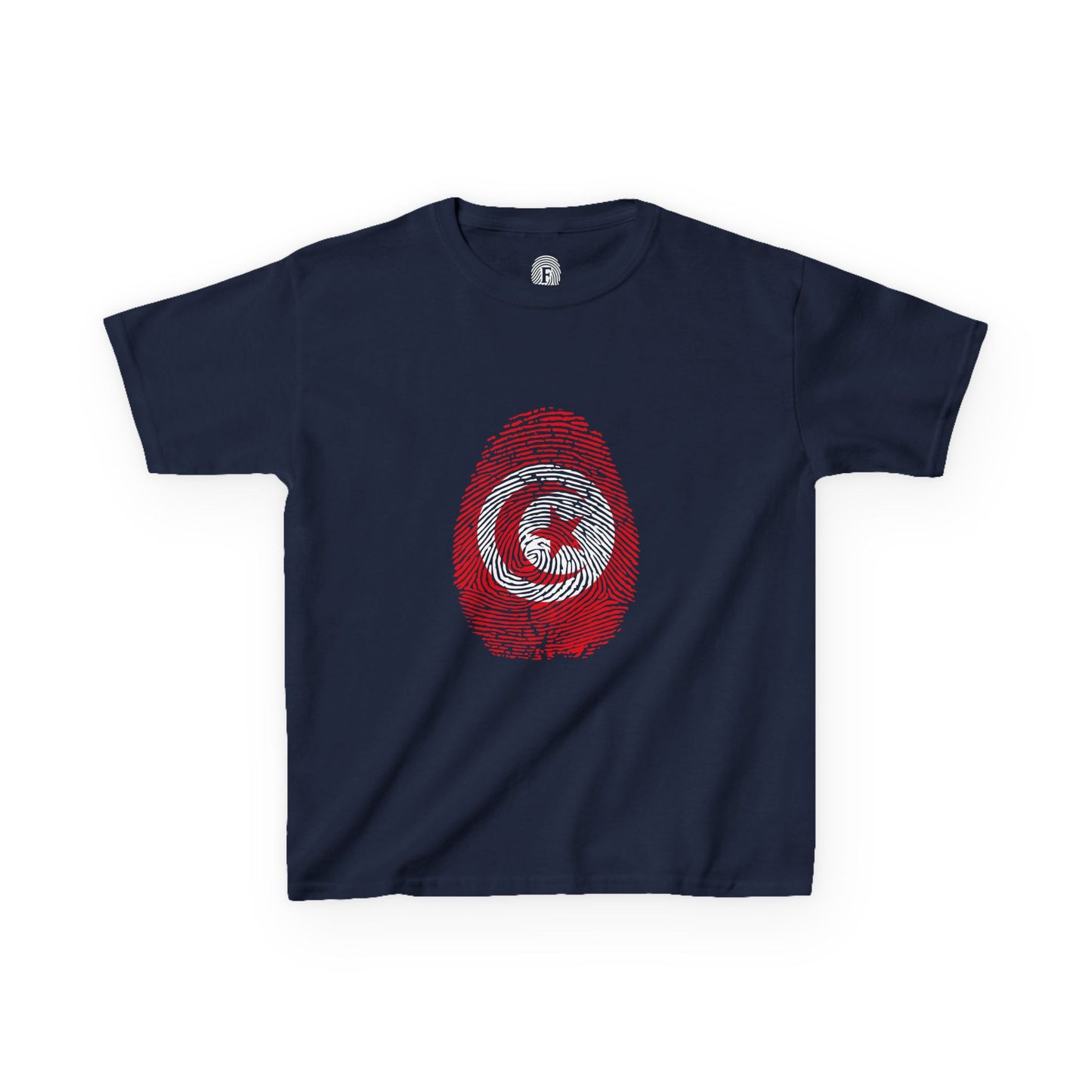 TUNISIA Fingerprint flag Soccer World Cup Fan T-Shirt (KIDS - UNISEX)