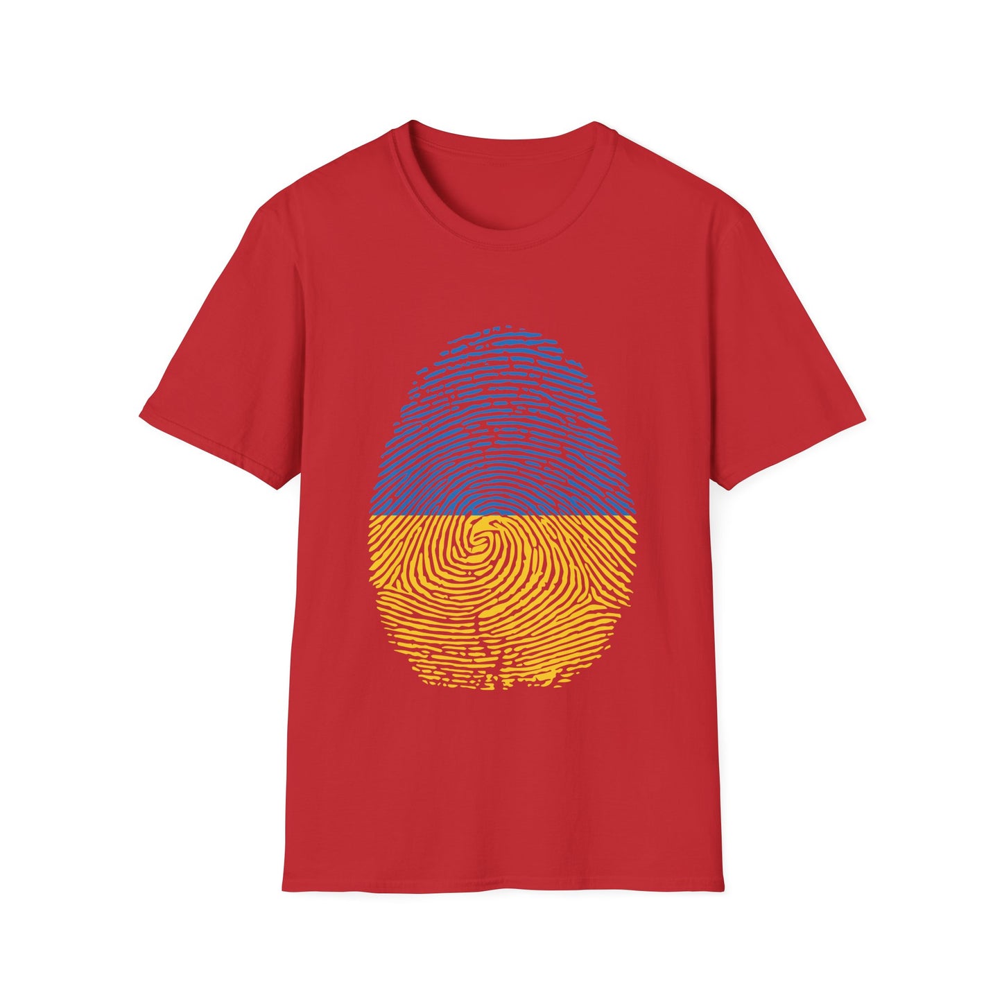 UKRAINE Fingerprint flag Soccer World Cup Fan T-Shirt (WOMEN)