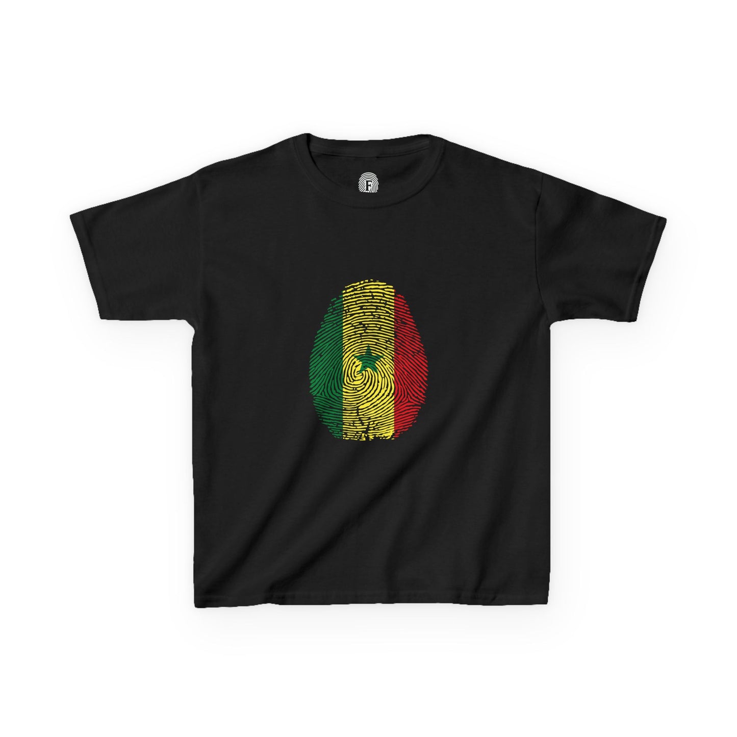 SENEGAL Fingerprint flag Soccer World Cup Fan T-Shirt (KIDS - UNISEX)