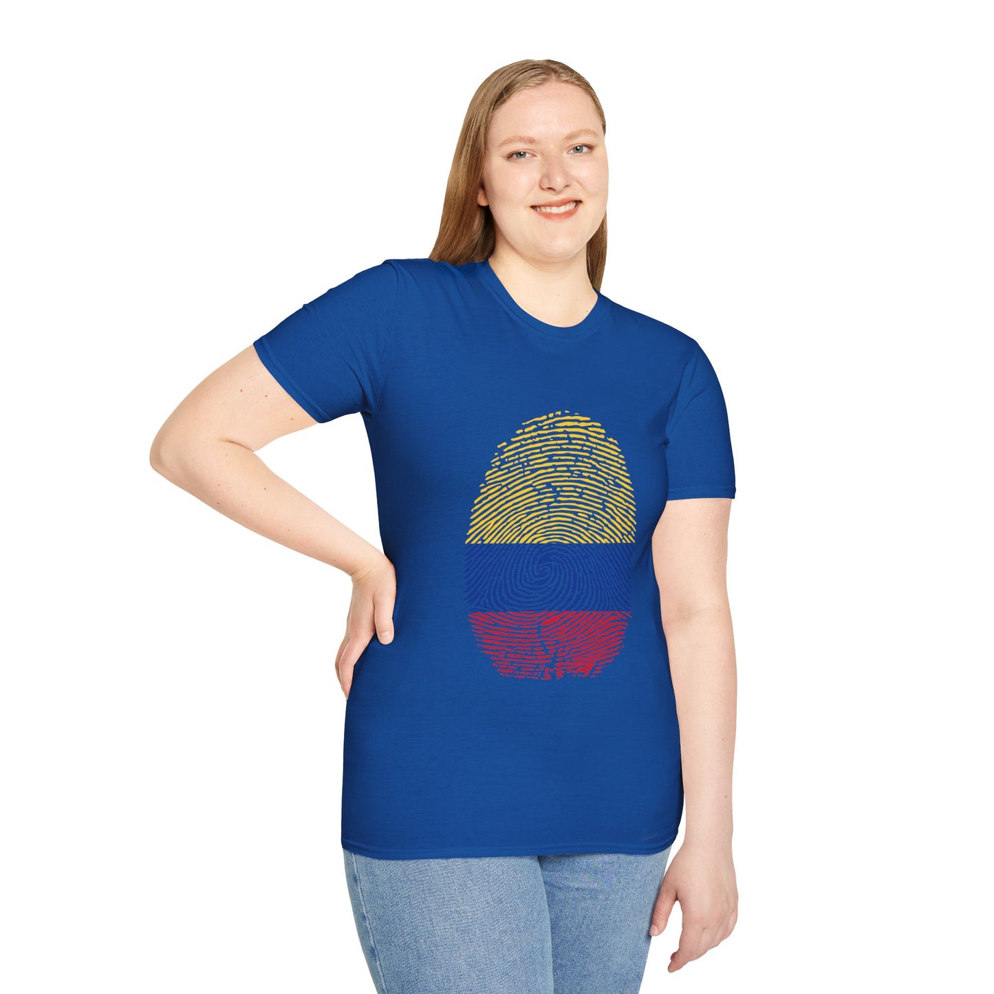 COLOMBIA Fingerprint flag Soccer World Cup Fan T-Shirt (WOMEN)