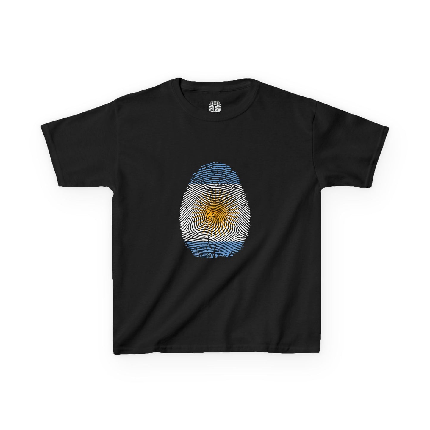 ARGENTINA Fingerprint flag Soccer World Cup Fan T-Shirt (KIDS - UNISEX)