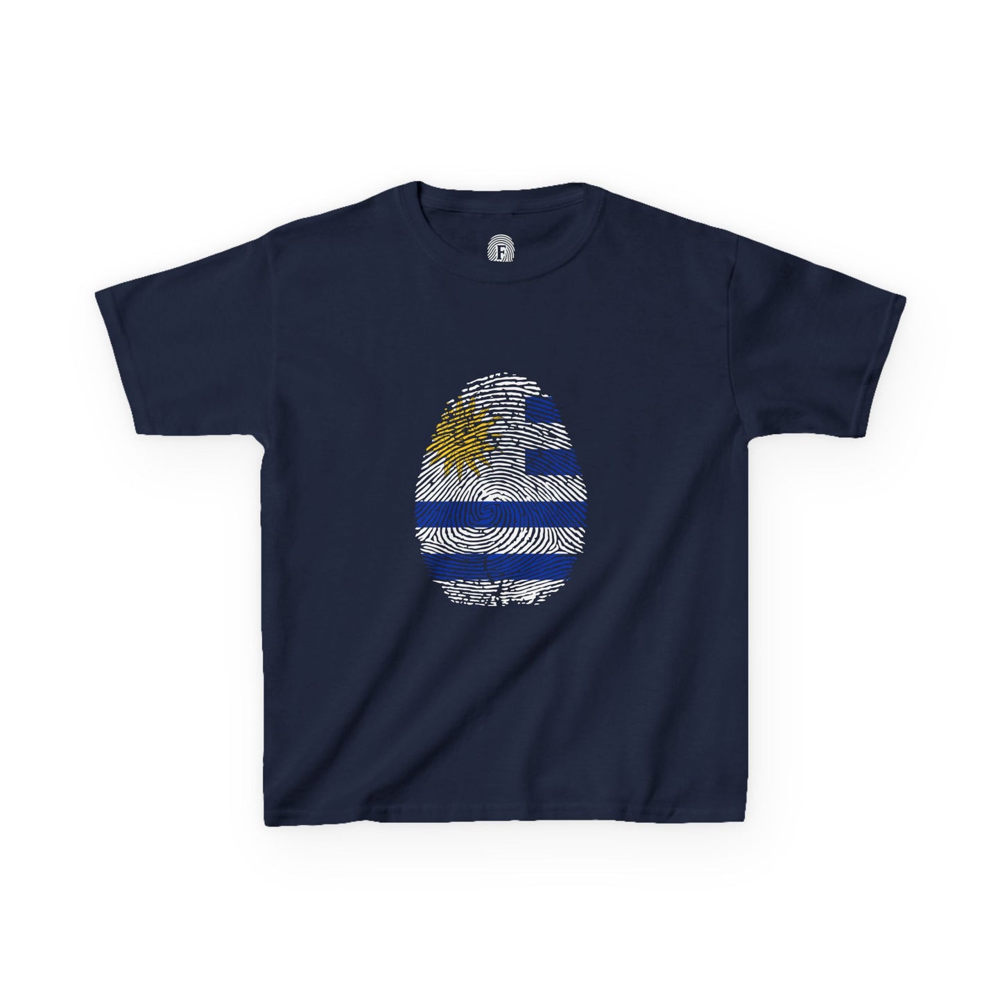URUGUAY Fingerprint flag Soccer World Cup Fan T-Shirt (KIDS - UNISEX)