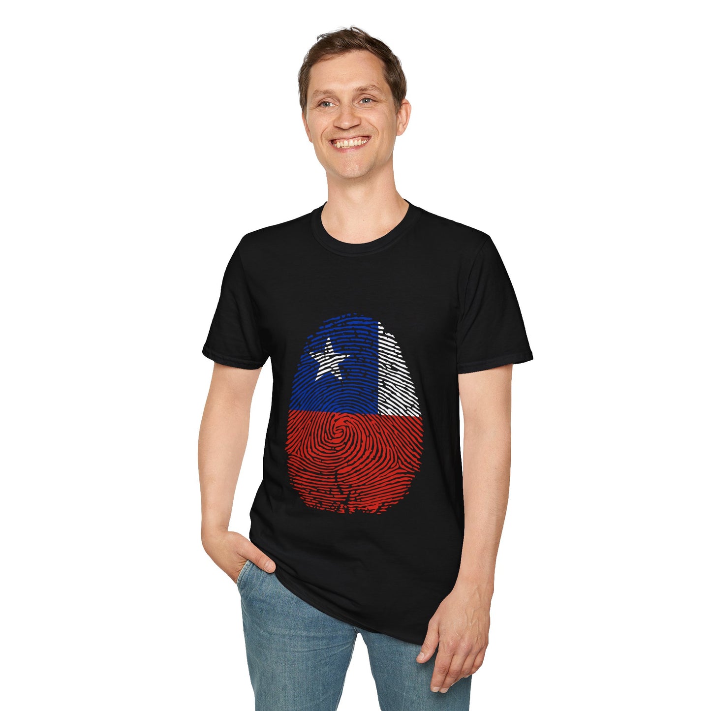 CHILE Fingerprint flag Soccer World Cup Fan T-Shirt (MEN)