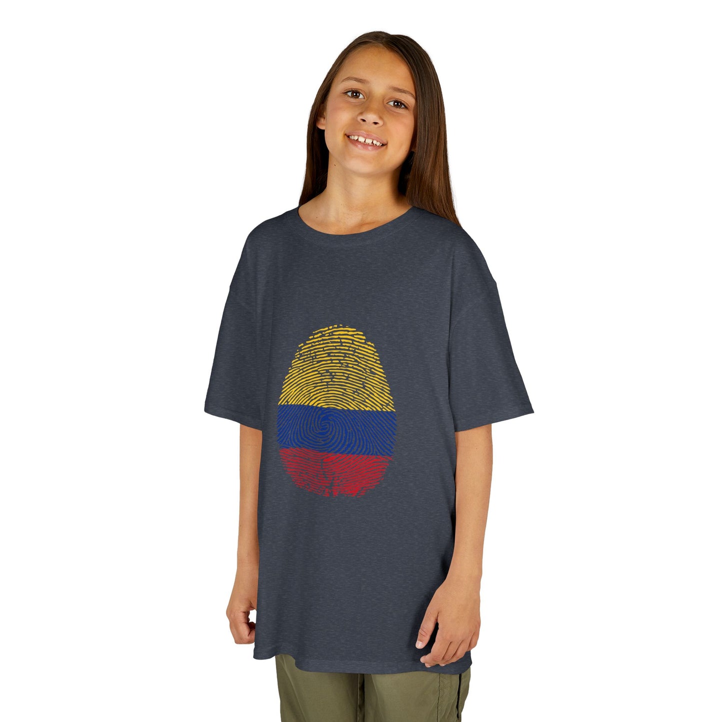 COLOMBIA Fingerprint flag Soccer World Cup Fan T-Shirt (KIDS - UNISEX)