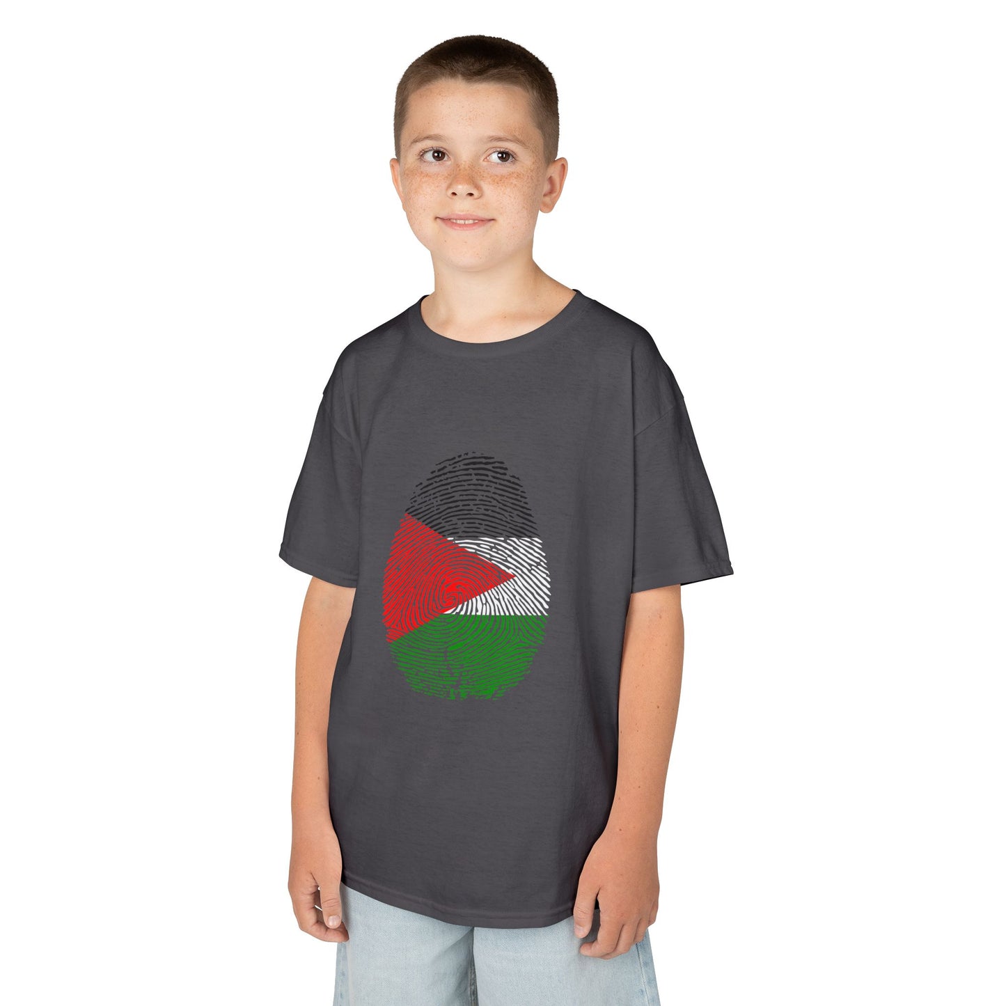 PALESTINE Fingerprint flag Soccer World Cup Fan T-Shirt (KIDS - UNISEX)