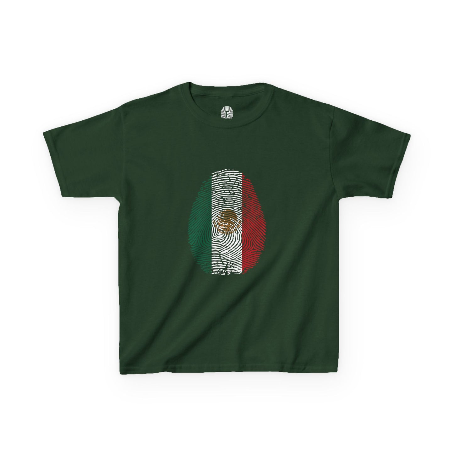 MEXICO Fingerprint flag Soccer World Cup Fan T-Shirt (KIDS - UNISEX)