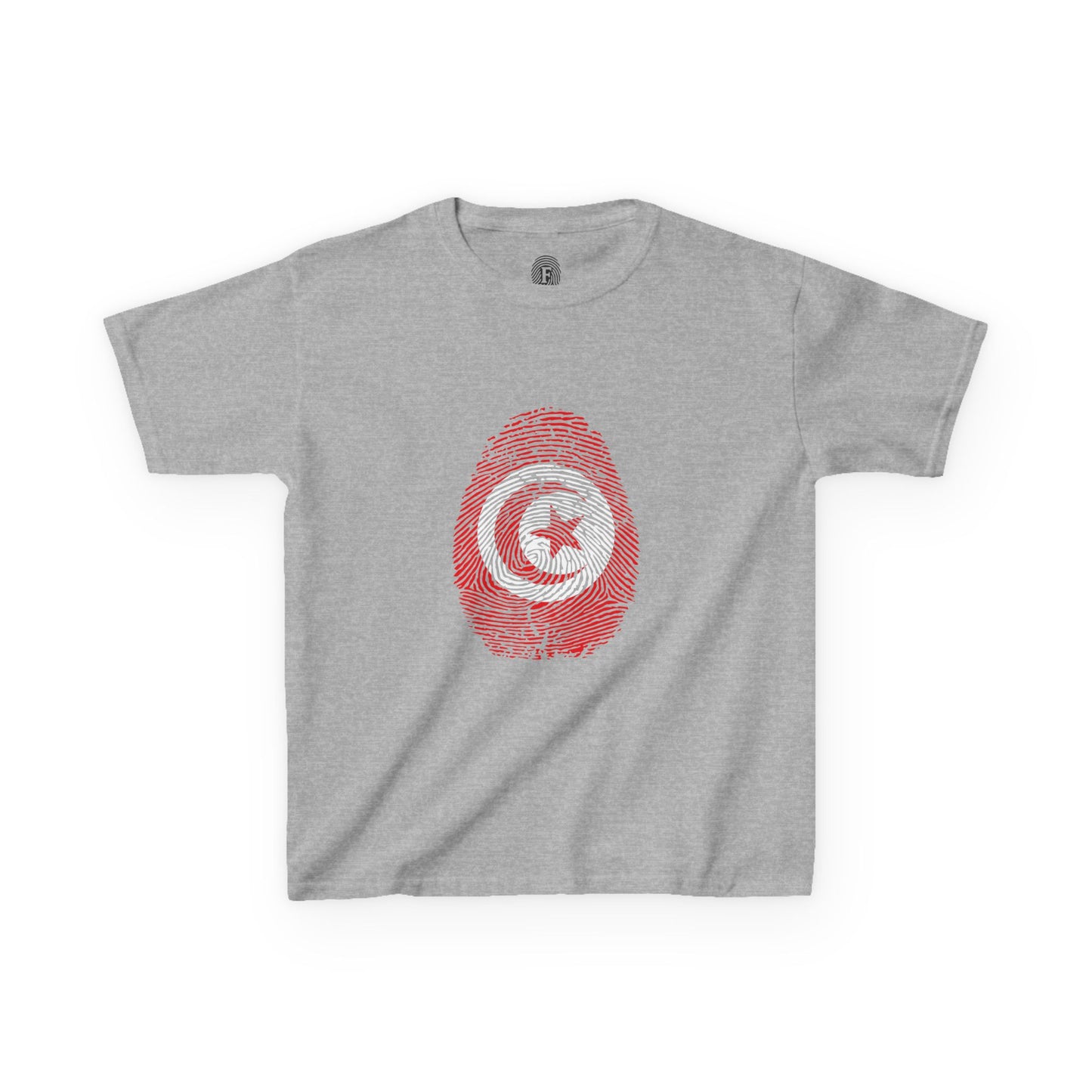 TUNISIA Fingerprint flag Soccer World Cup Fan T-Shirt (KIDS - UNISEX)