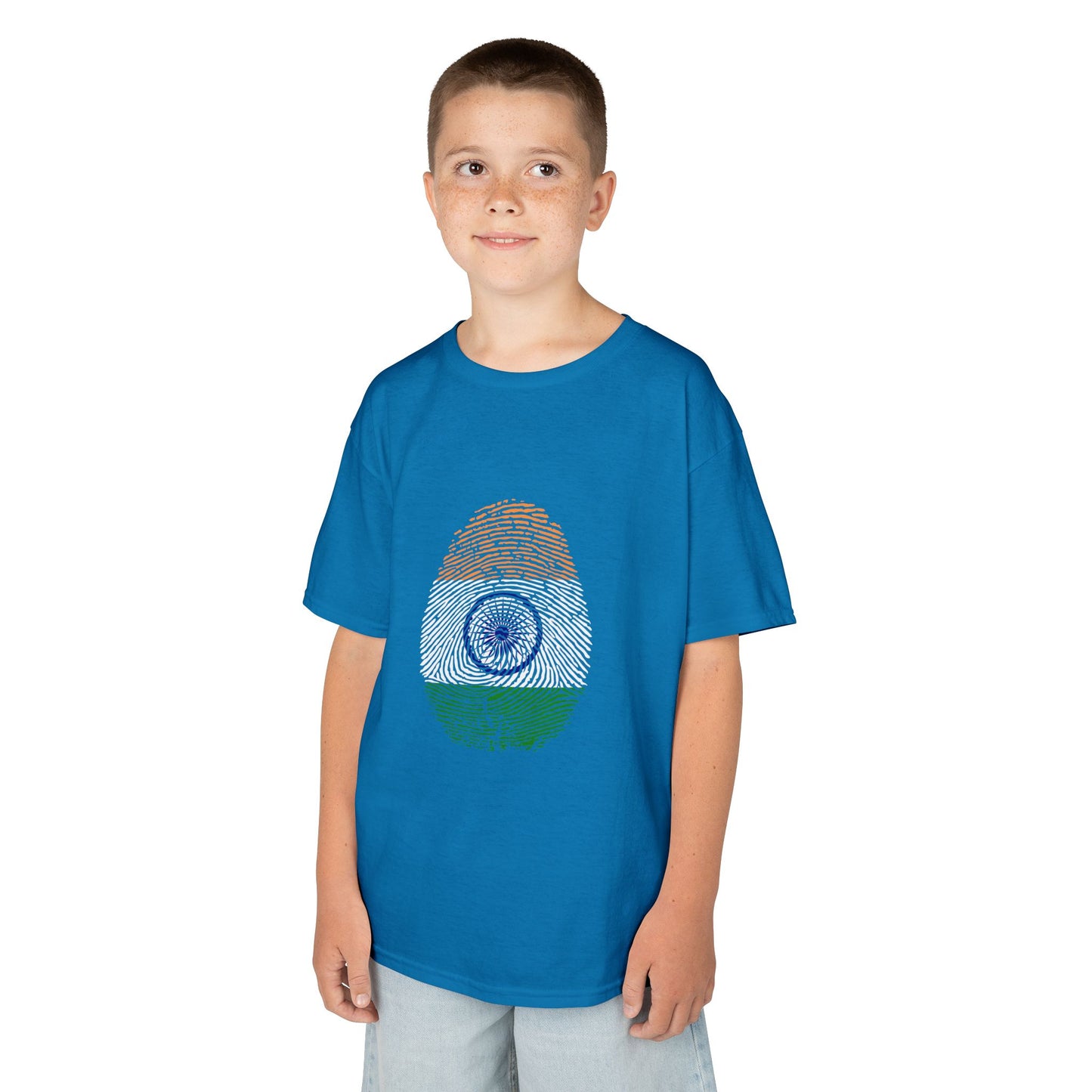 INDIA Fingerprint flag Soccer World Cup Fan T-Shirt (KIDS - UNISEX)