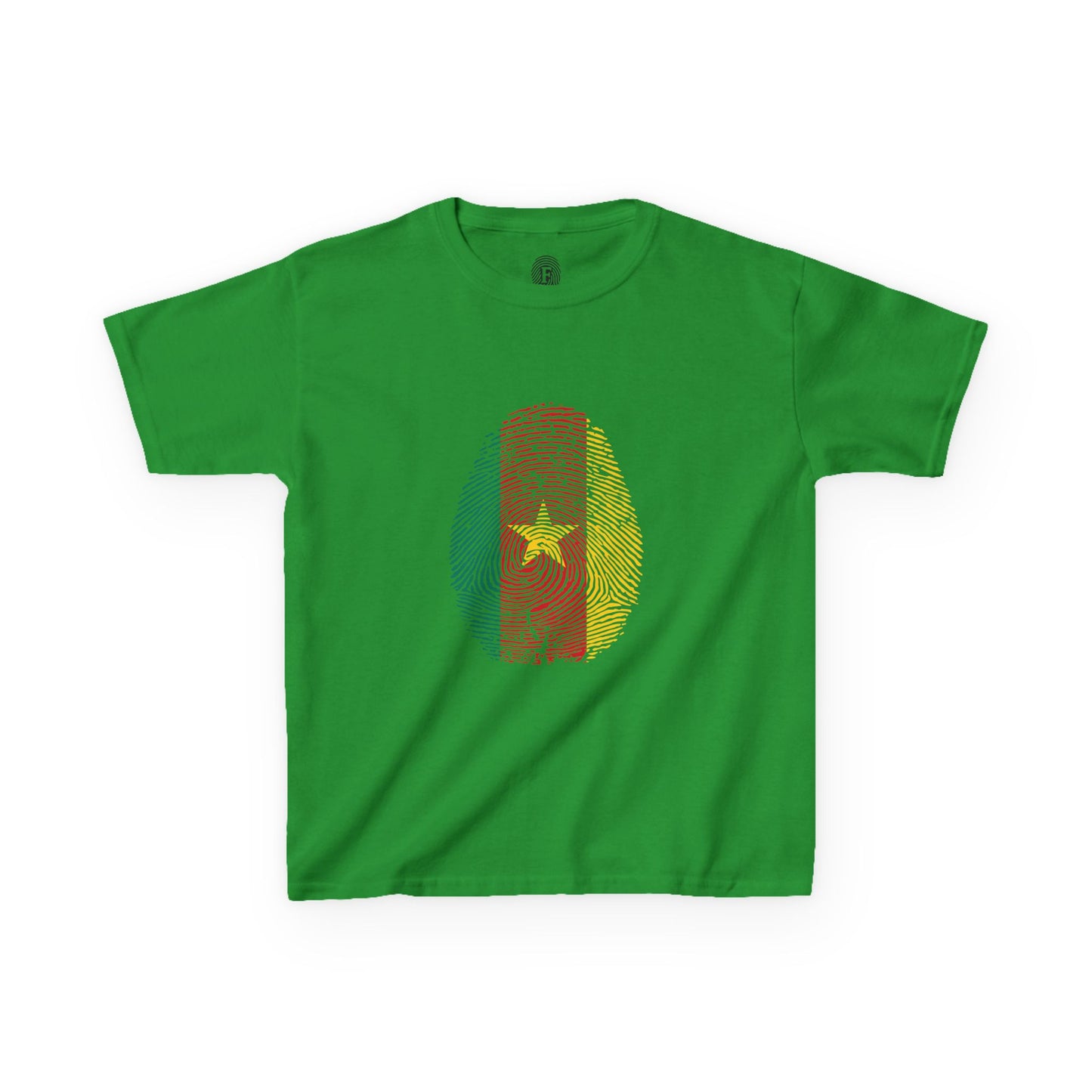 CAMEROON Fingerprint flag Soccer World Cup Fan T-Shirt (KIDS - UNISEX)