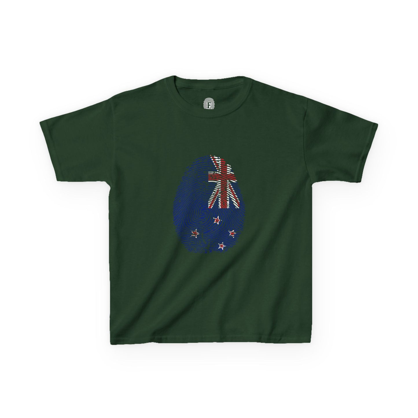 NEW ZEALAND Fingerprint flag Soccer World Cup Fan T-Shirt (KIDS - UNISEX)