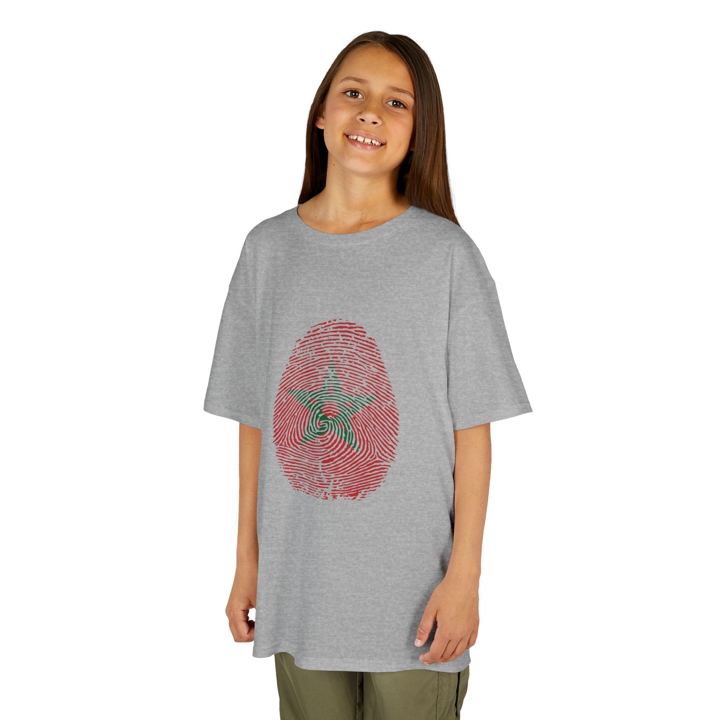 MOROCCO Fingerprint flag Soccer World Cup Fan T-Shirt (KIDS - UNISEX)