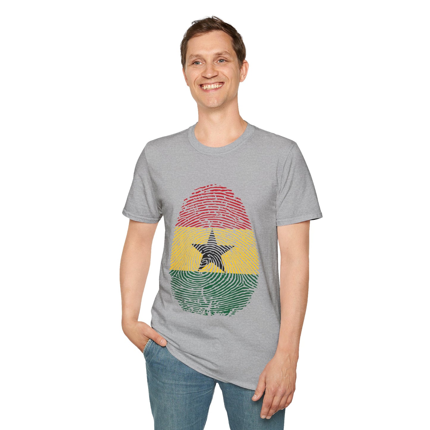 GHANA Fingerprint flag Soccer World Cup Fan T-Shirt (MEN)